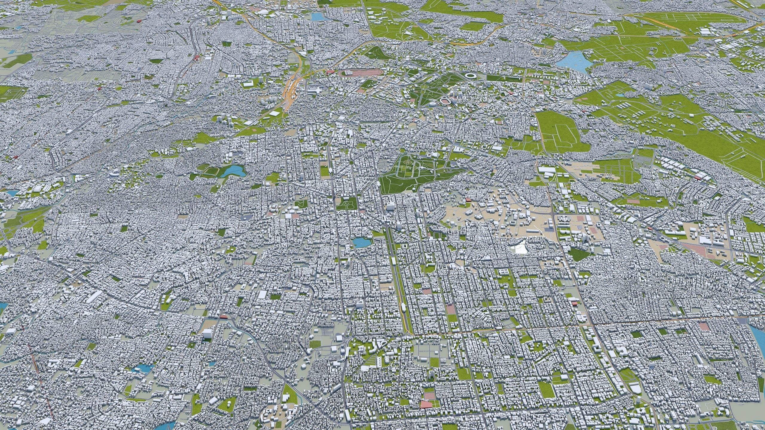 Bangalore Bengaluru in India 40km Low-poly 3D model_3