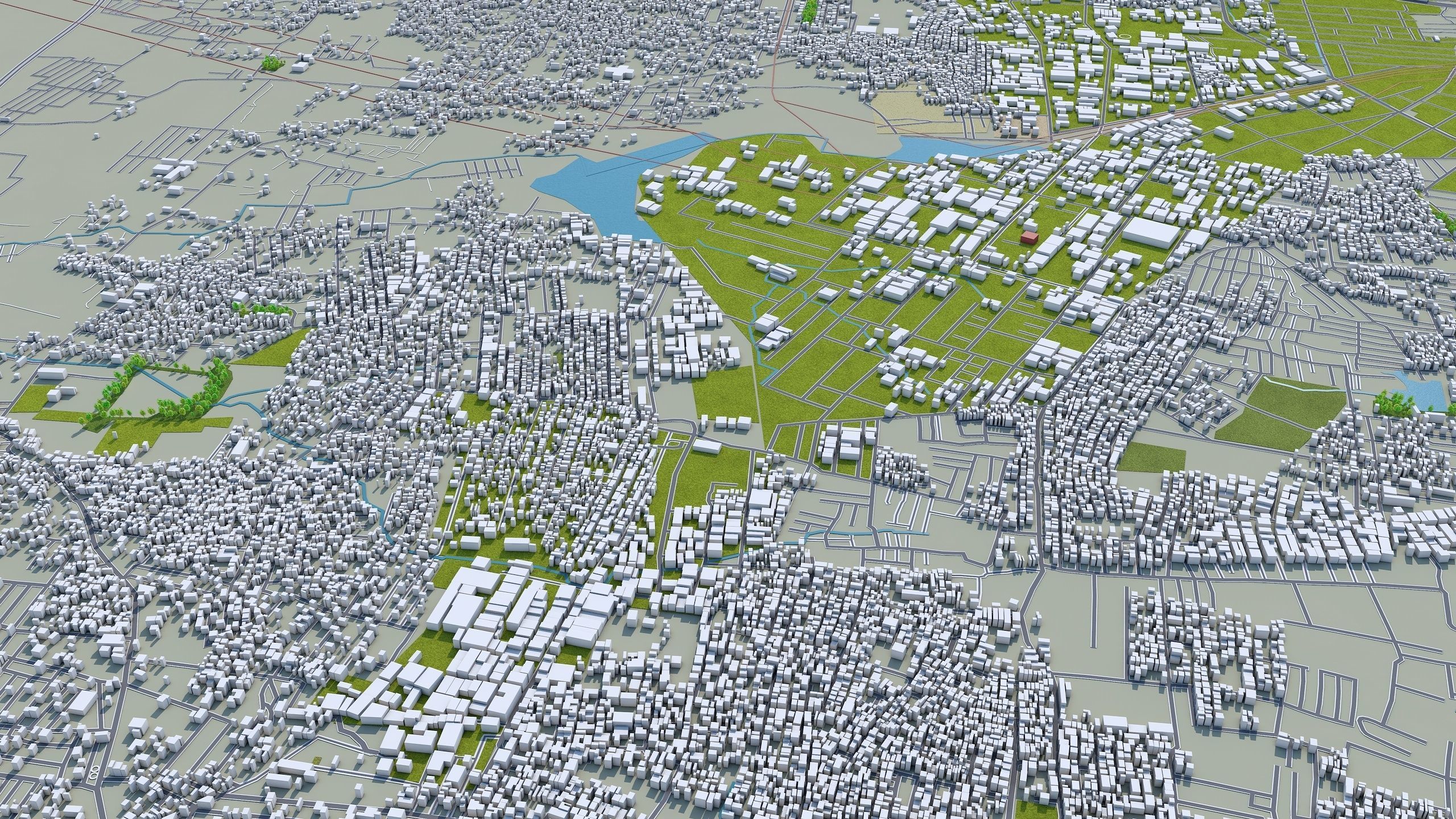 Bangalore Bengaluru in India 40km Low-poly 3D model_8