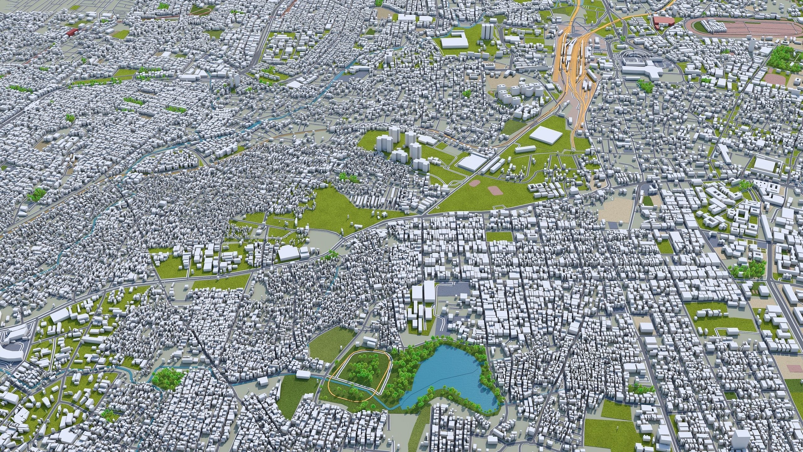 Bangalore Bengaluru in India 40km Low-poly 3D model_6