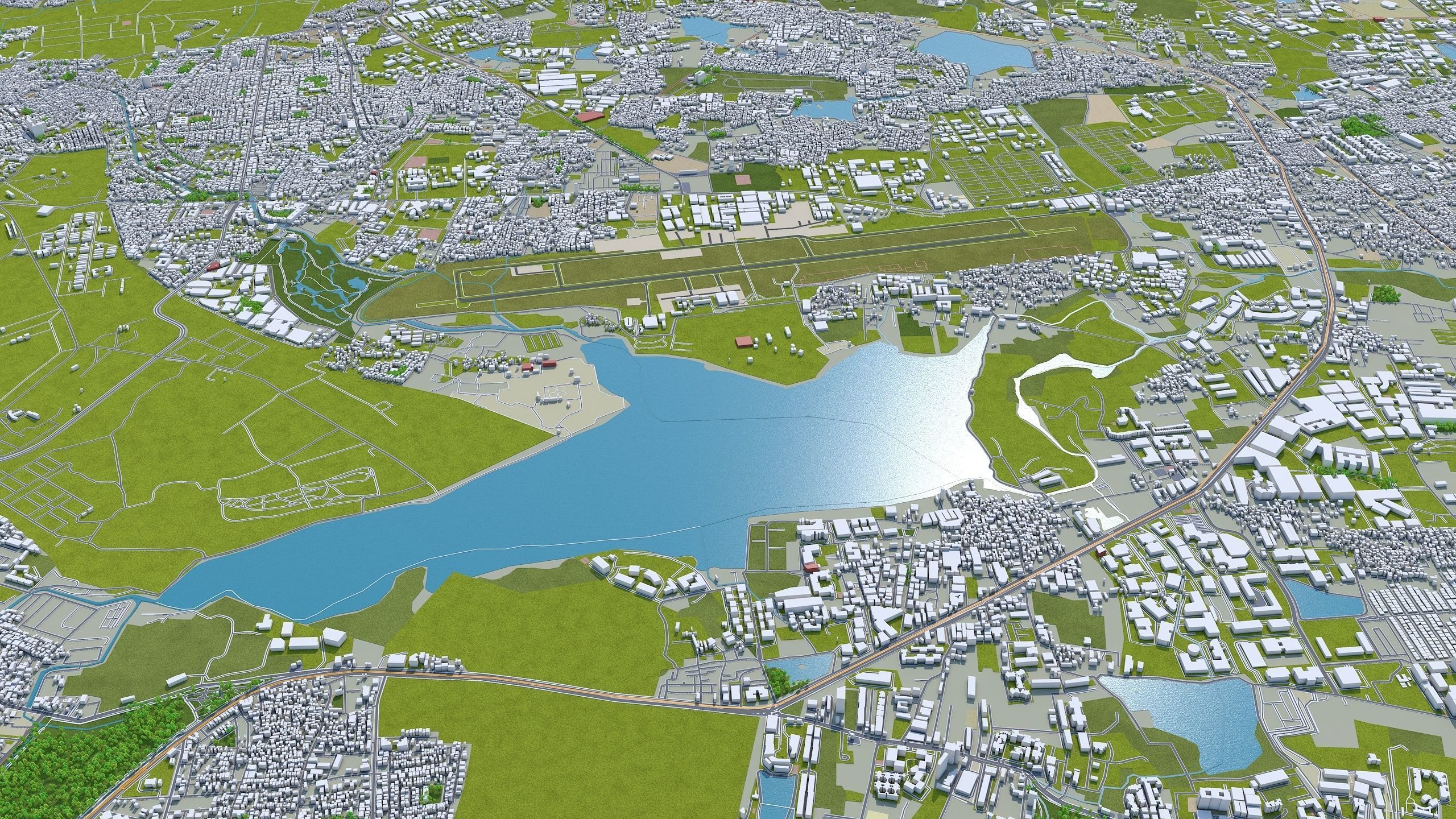 Bangalore Bengaluru in India 40km Low-poly 3D model_5