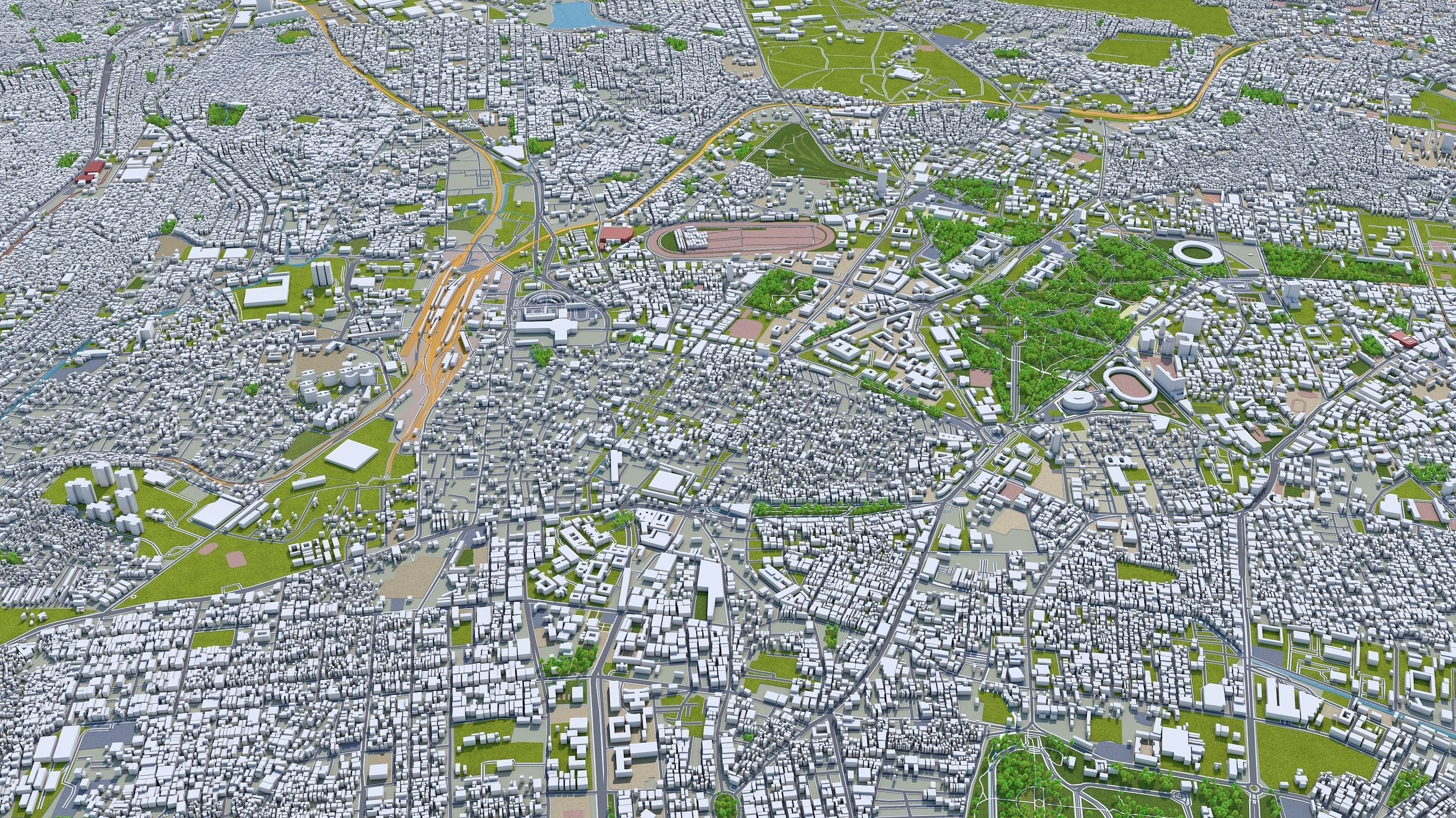Bangalore Bengaluru in India 40km Low-poly 3D model_2
