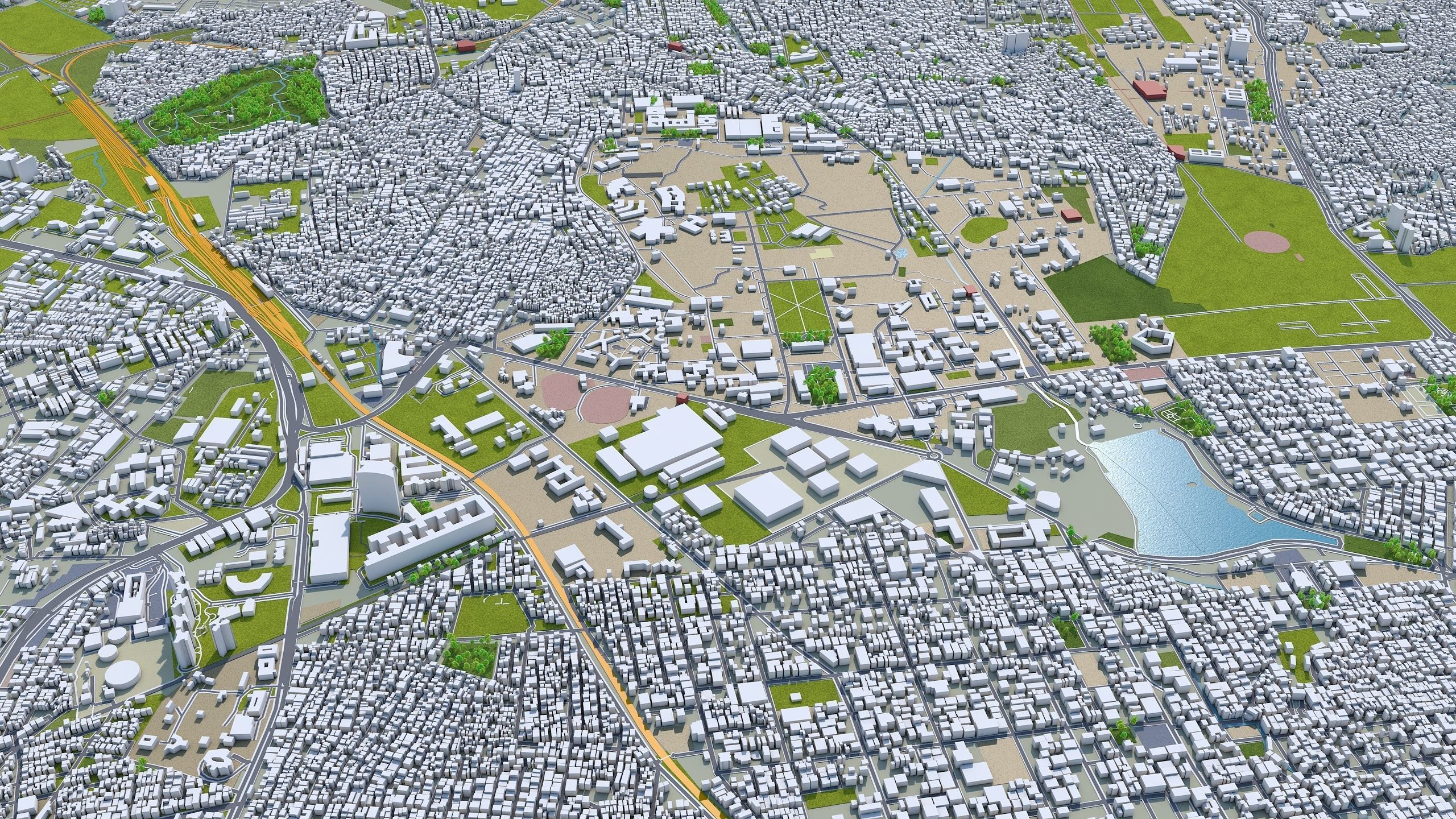 Bangalore Bengaluru in India 40km Low-poly 3D model_9