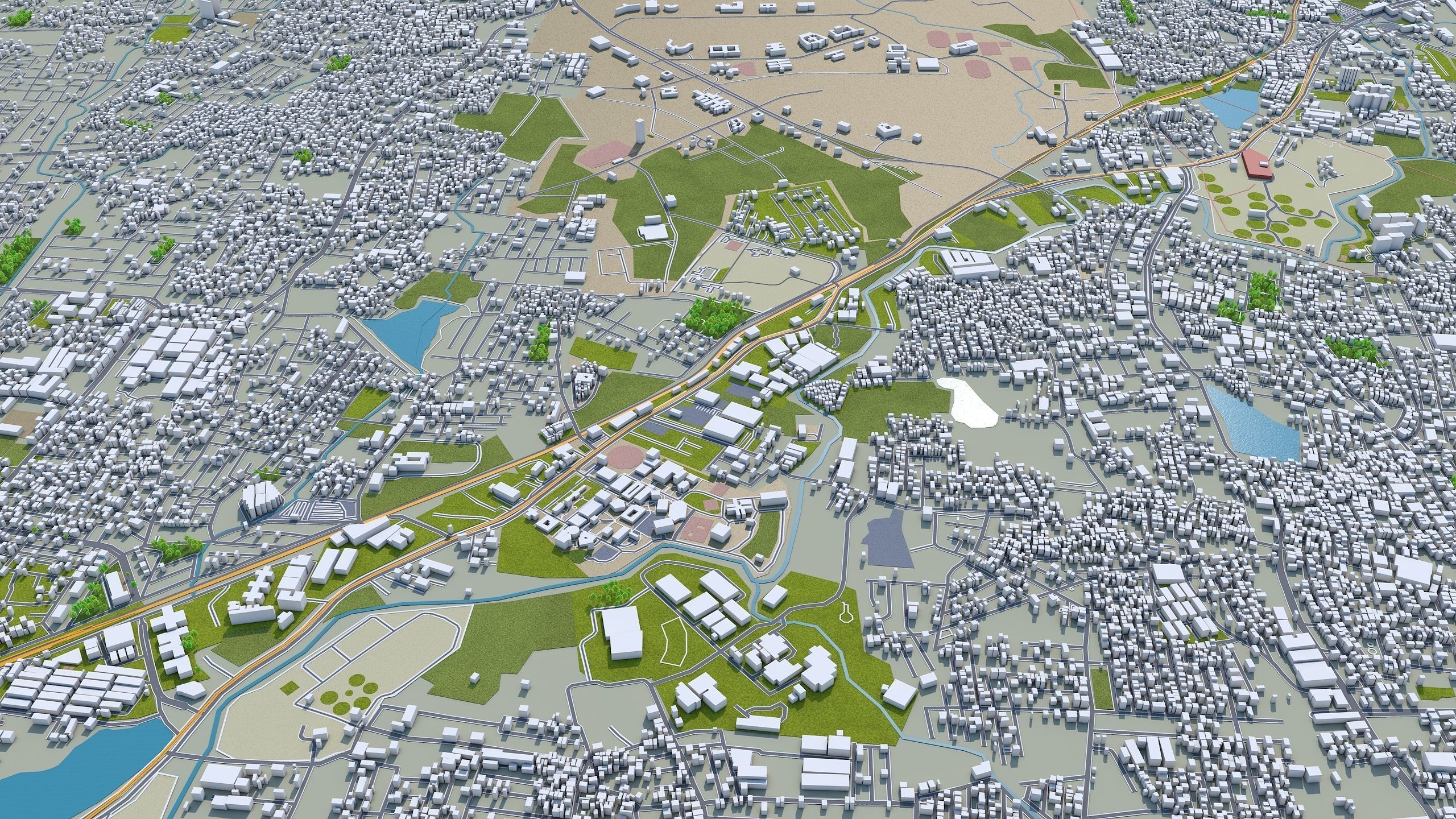 Bangalore Bengaluru in India 40km Low-poly 3D model_7
