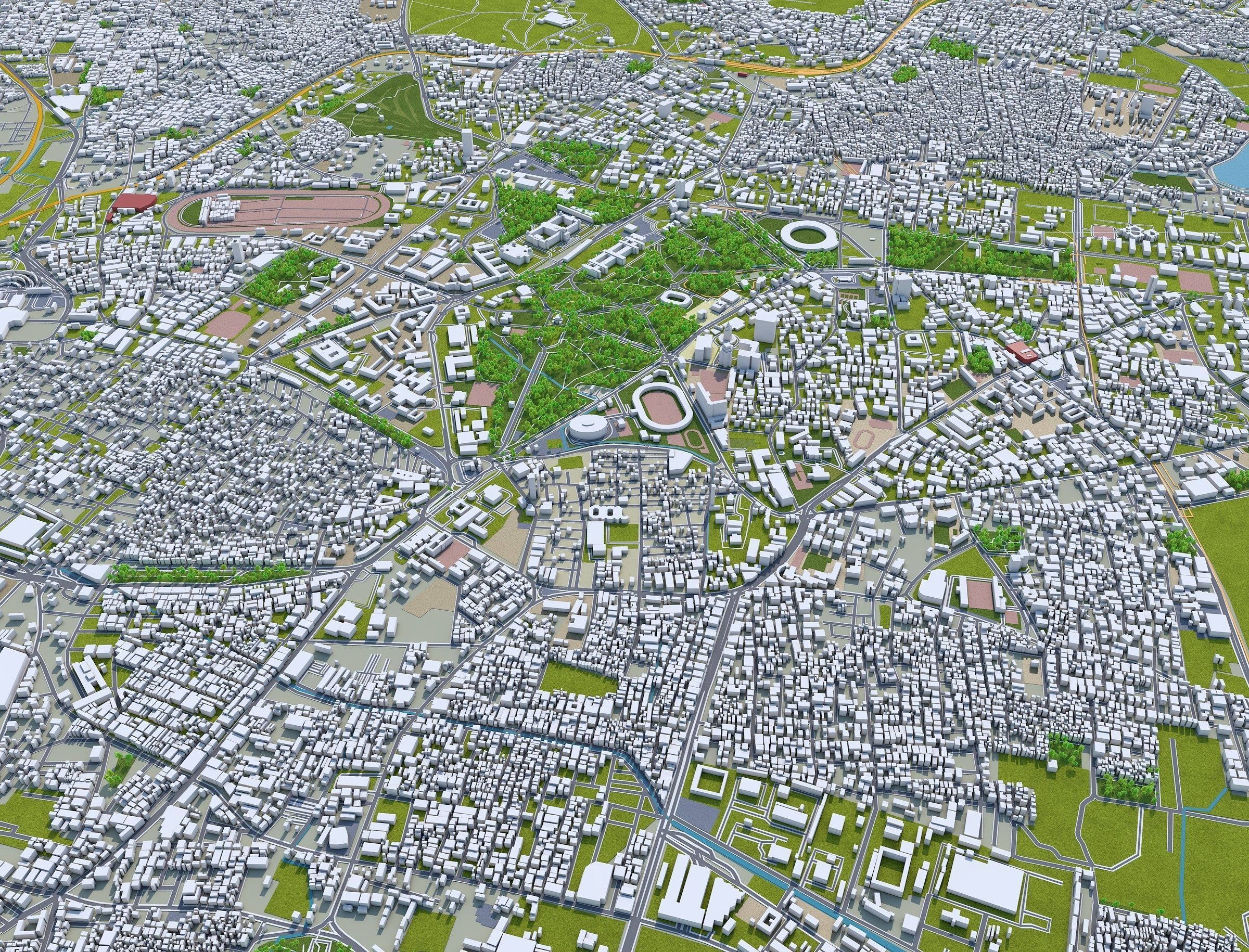 Bangalore Bengaluru in India 40km Low-poly 3D model_17