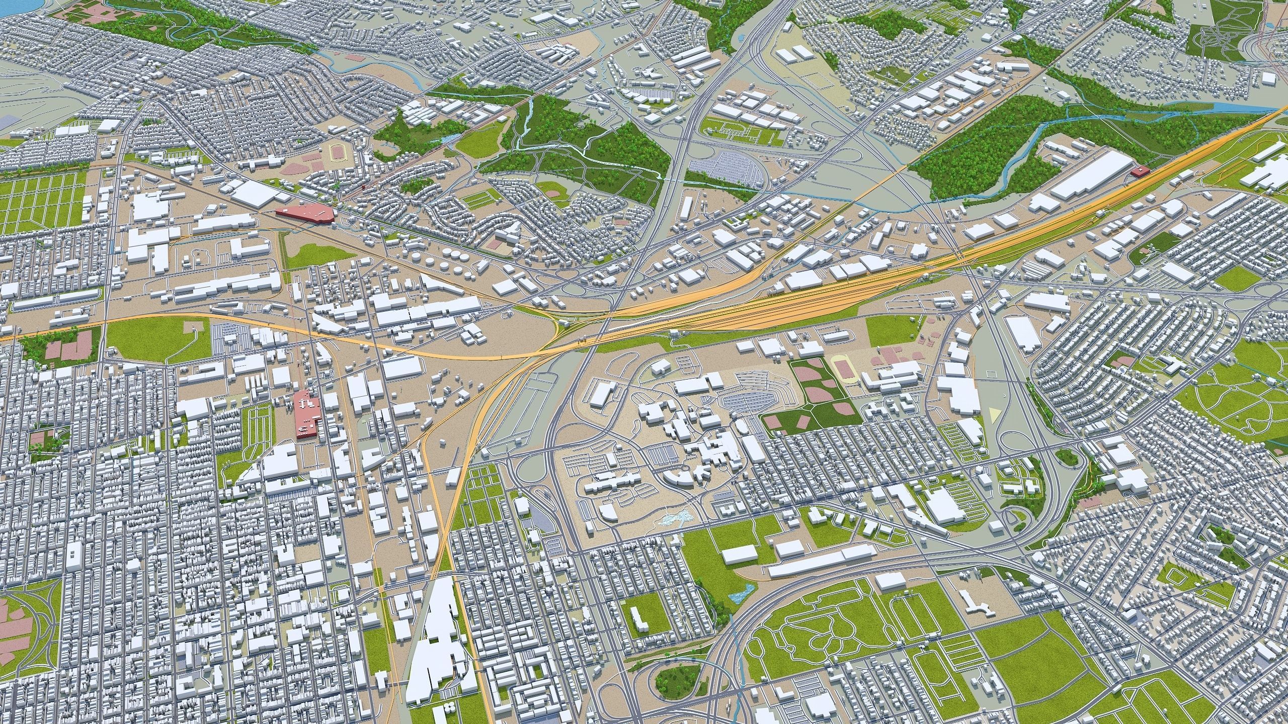 Baltimore Maryland 50km Low-poly 3D model_13