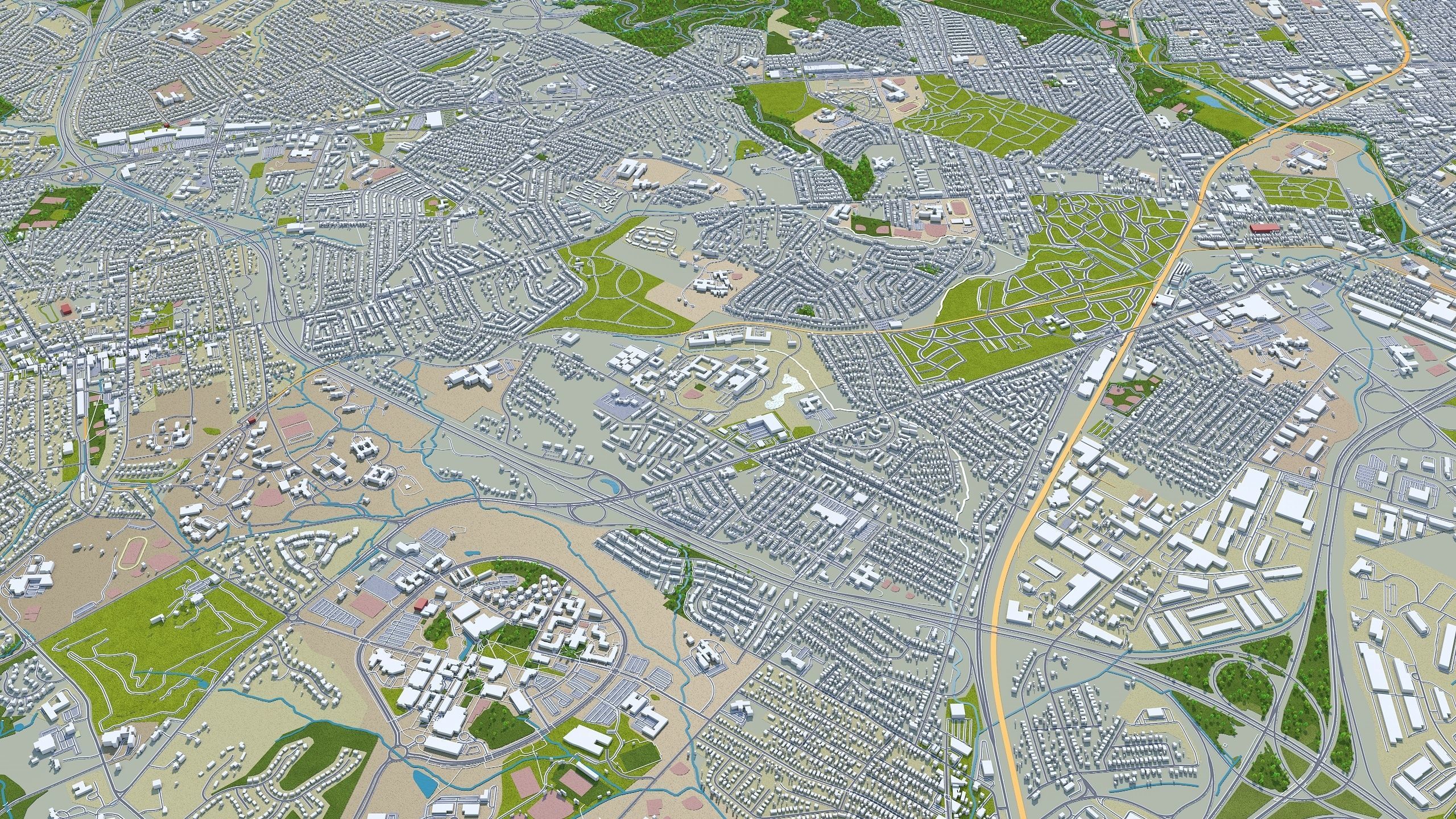 Baltimore Maryland 50km Low-poly 3D model_11