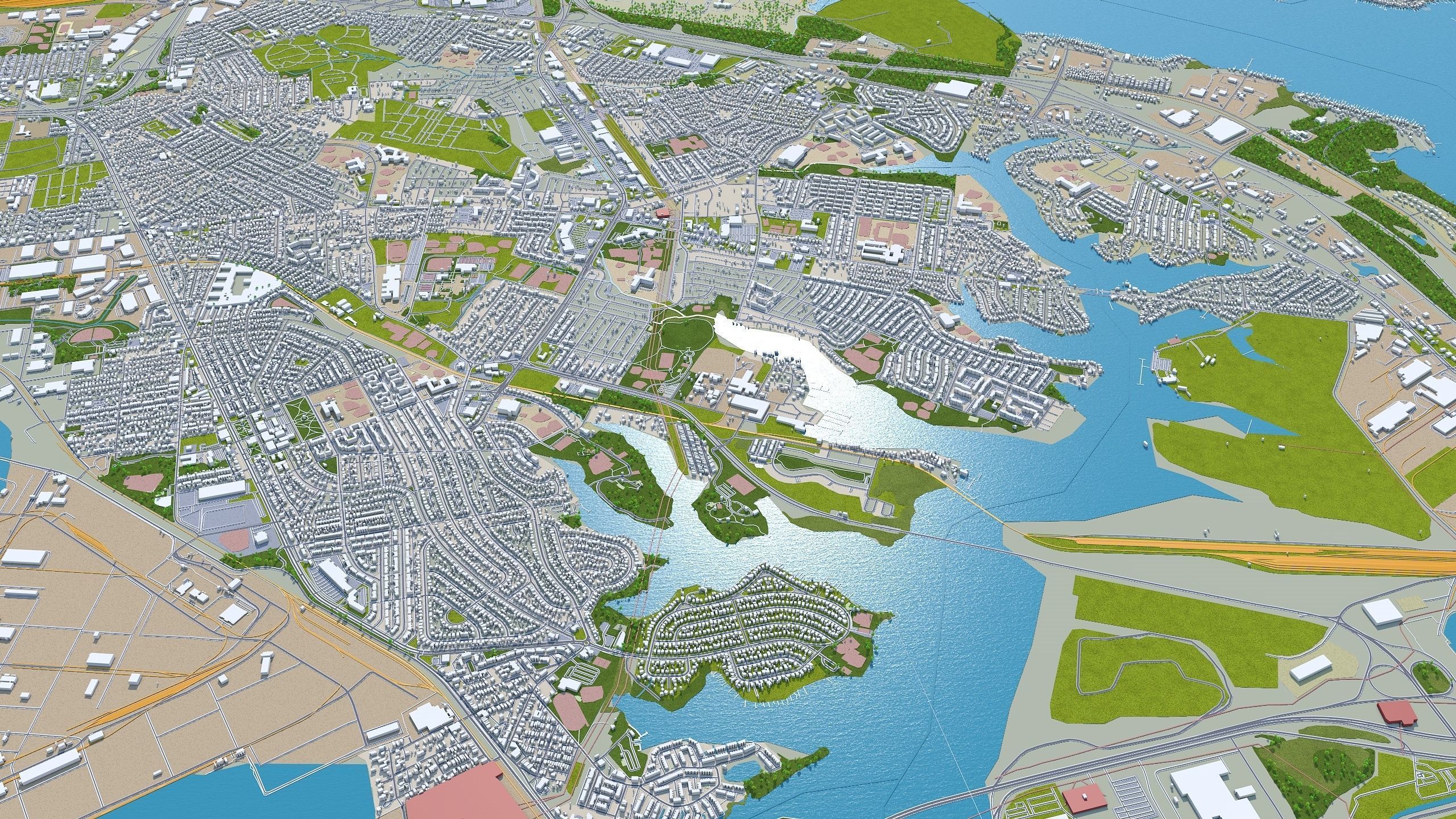 Baltimore Maryland 50km Low-poly 3D model_10