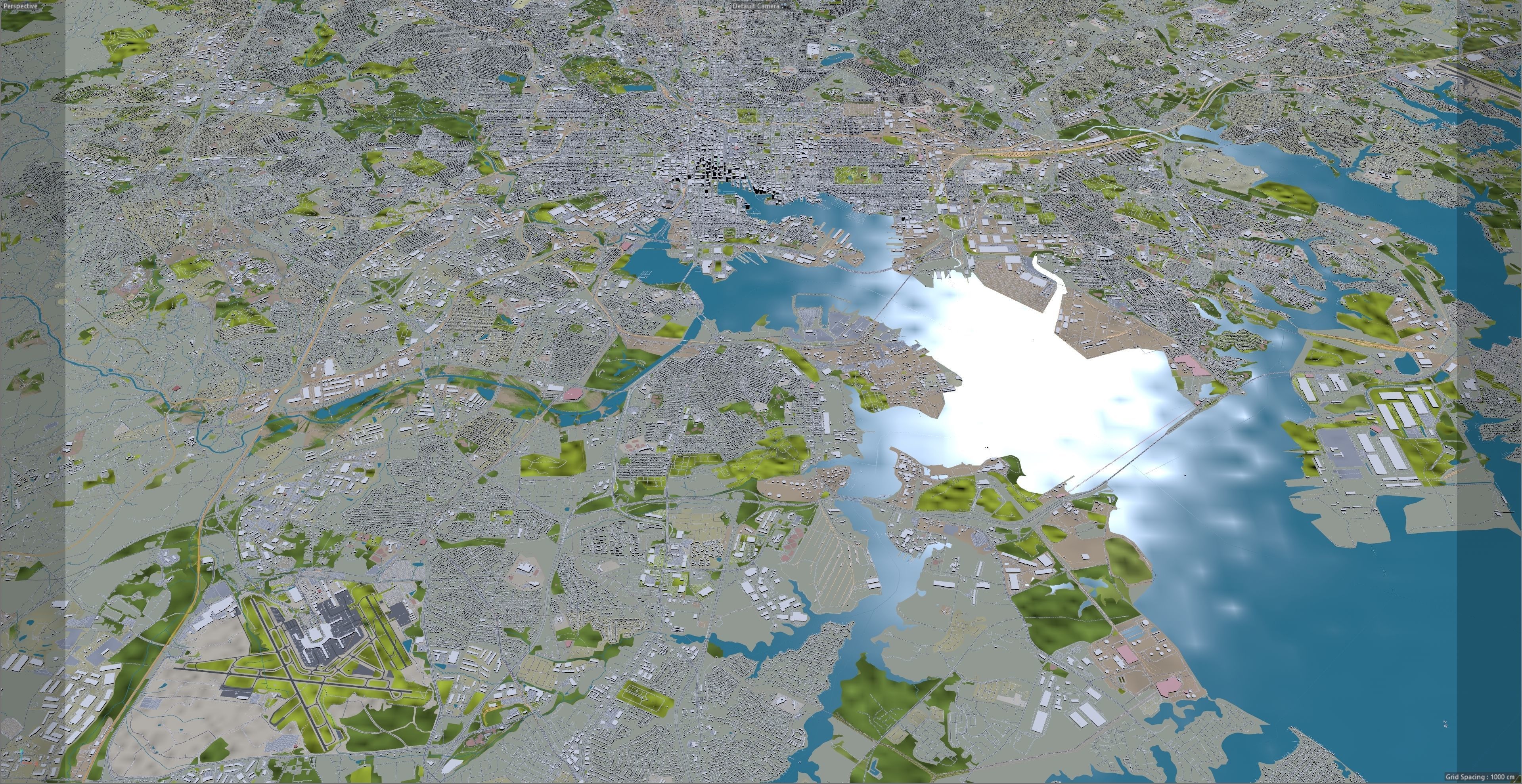 Baltimore Maryland 50km Low-poly 3D model_14