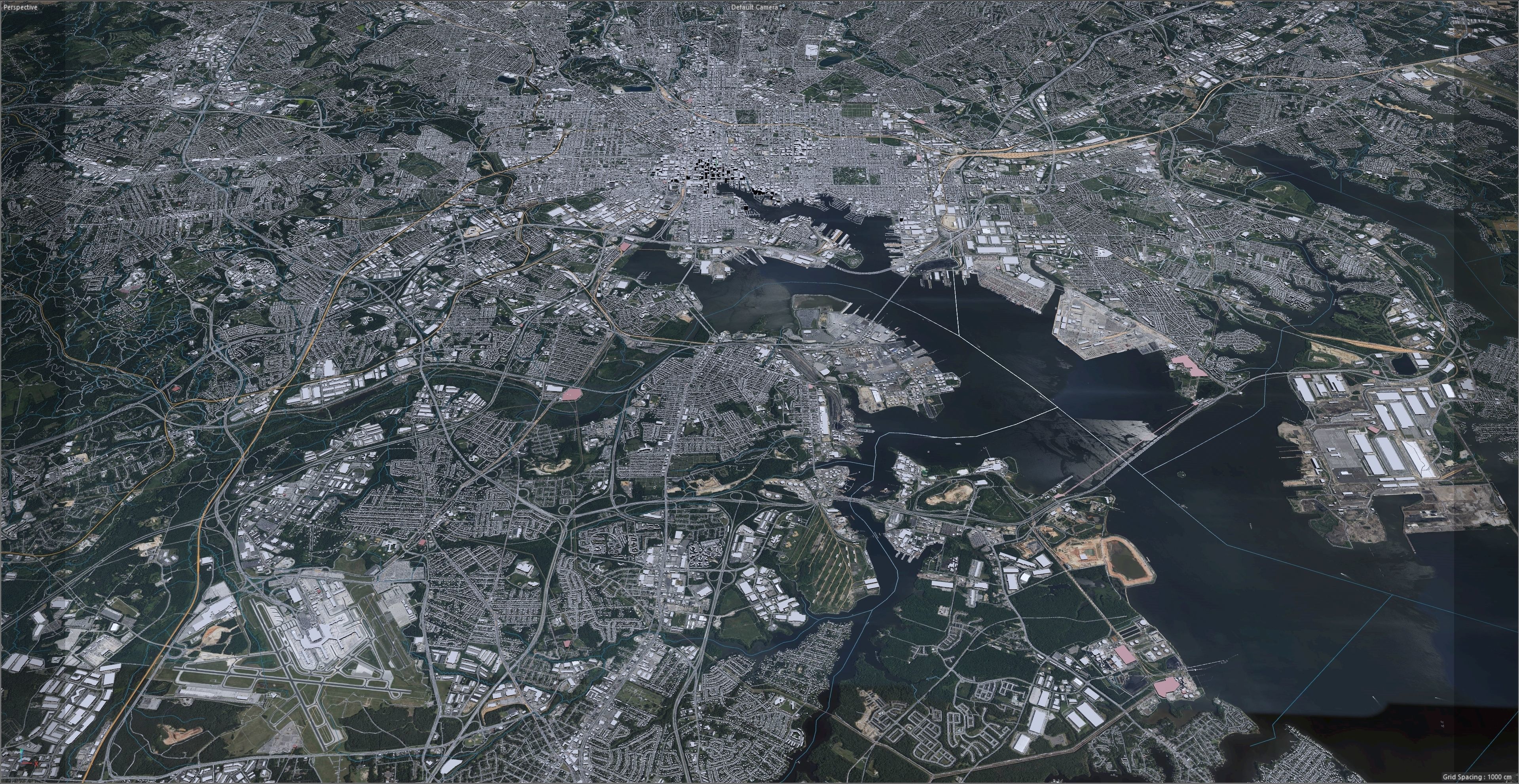 Baltimore Maryland 50km Low-poly 3D model_15
