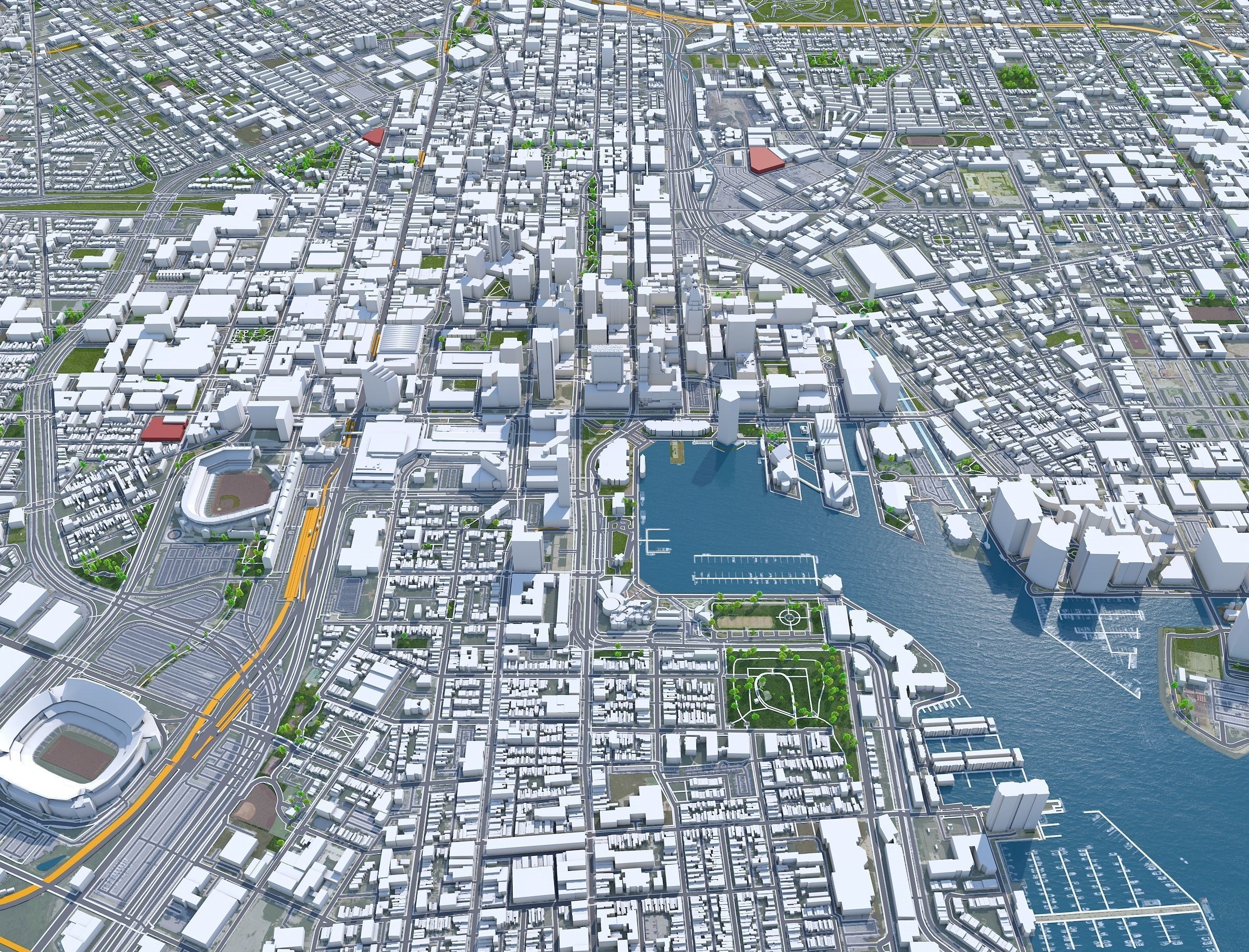 Baltimore Maryland 50km Low-poly 3D model_19