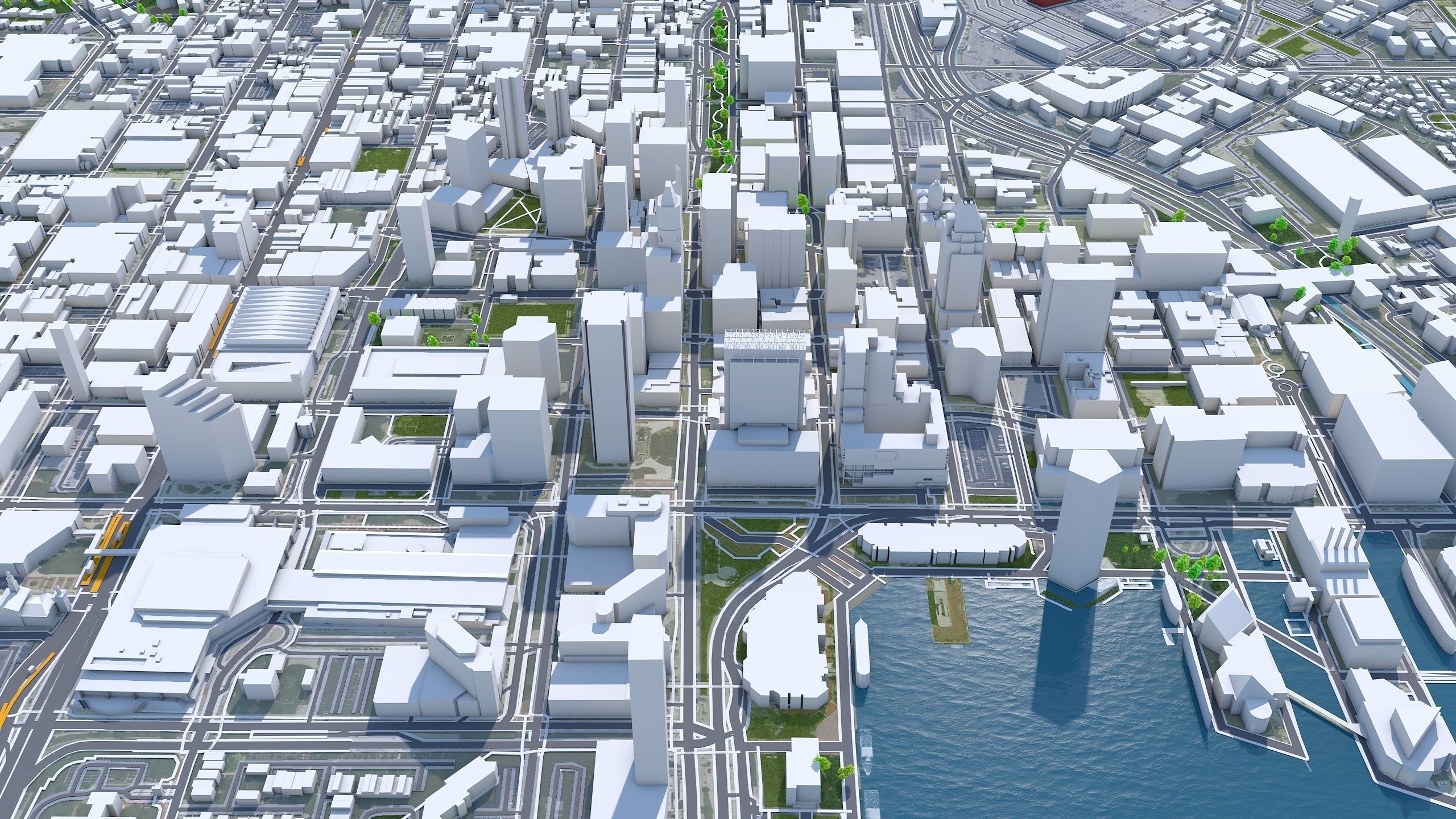 Baltimore Maryland 50km Low-poly 3D model_1