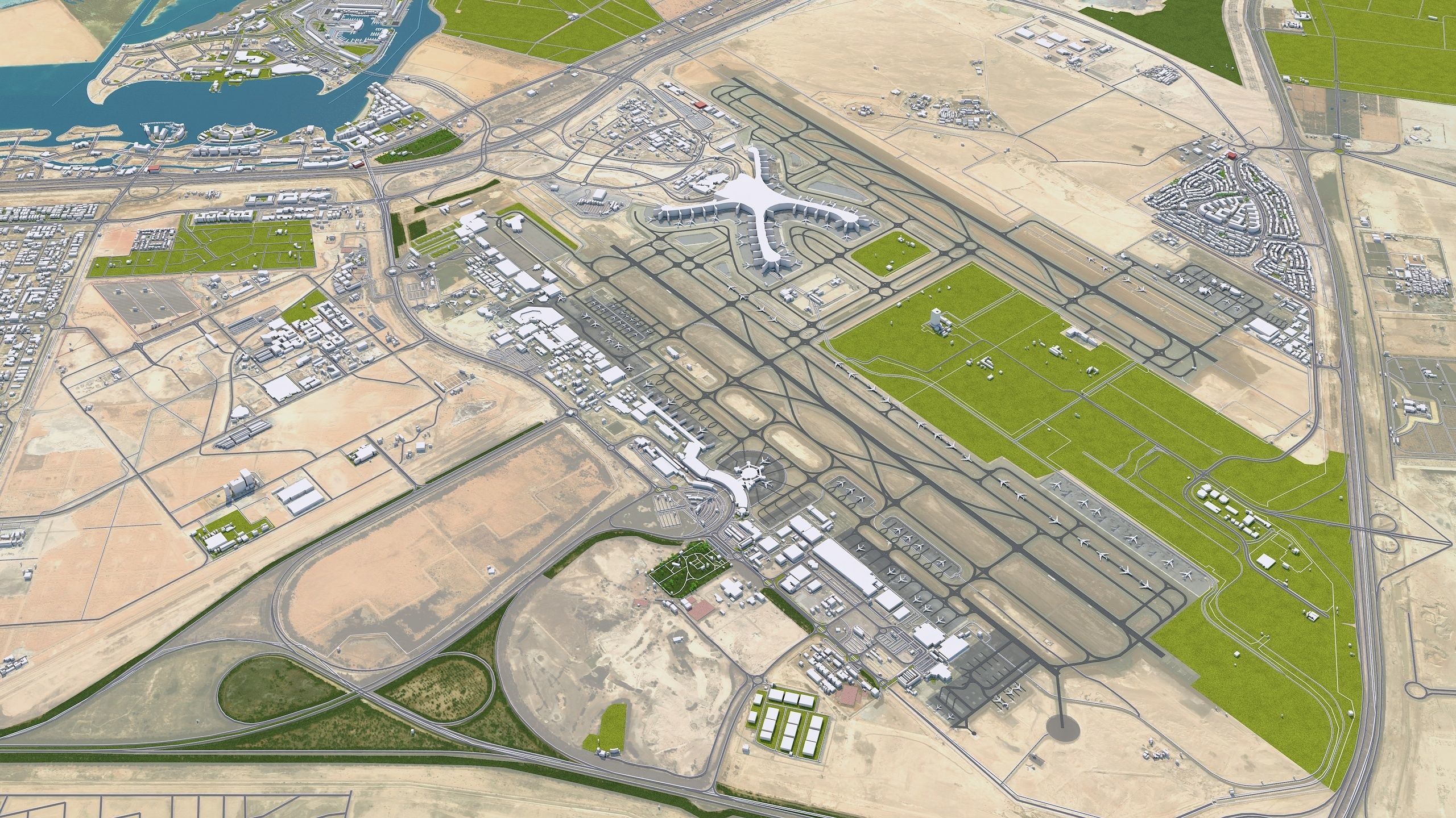 Abu Dhabi city in UAE Low-poly 3D model_8