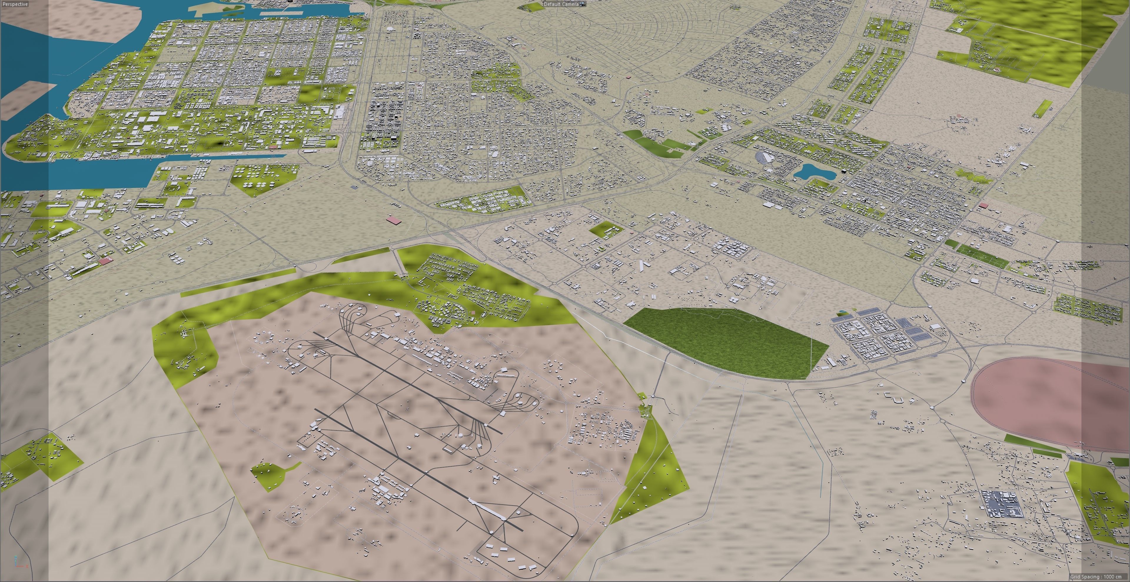 Abu Dhabi city in UAE Low-poly 3D model_17
