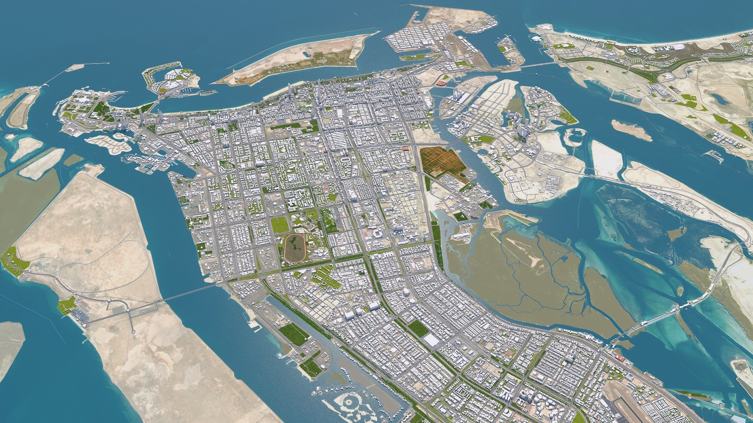 Abu Dhabi city in UAE Low-poly 3D model_3