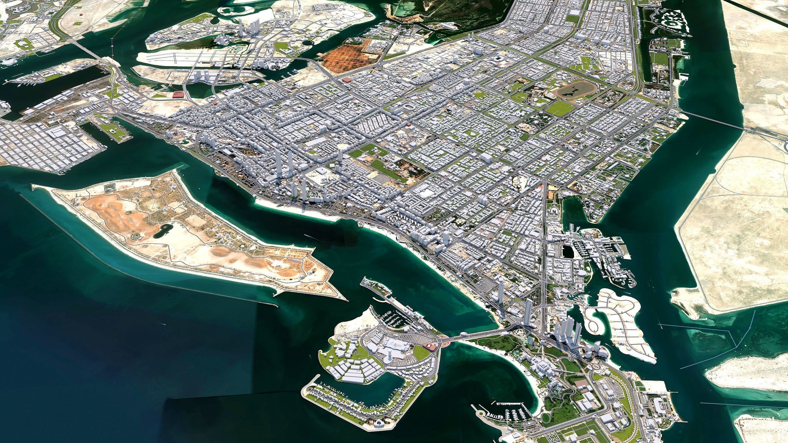 Abu Dhabi city in UAE Low-poly 3D model_14