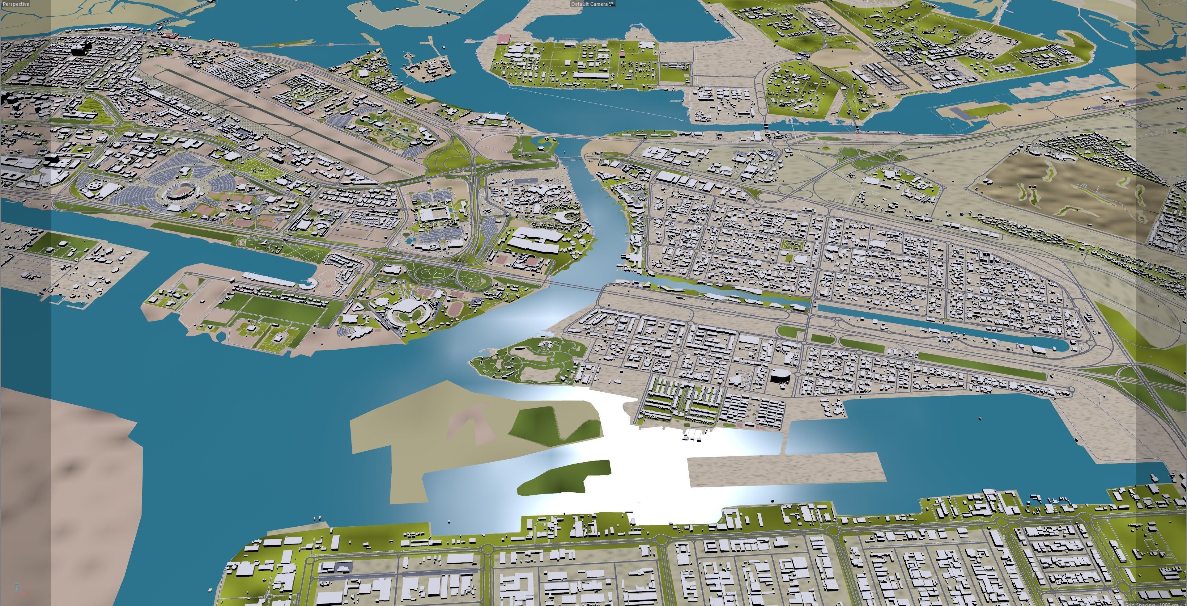 Abu Dhabi city in UAE Low-poly 3D model_18