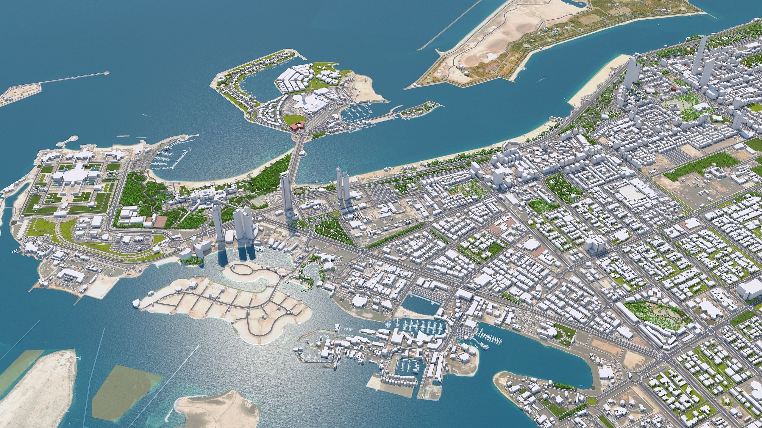 Abu Dhabi city in UAE Low-poly 3D model_2