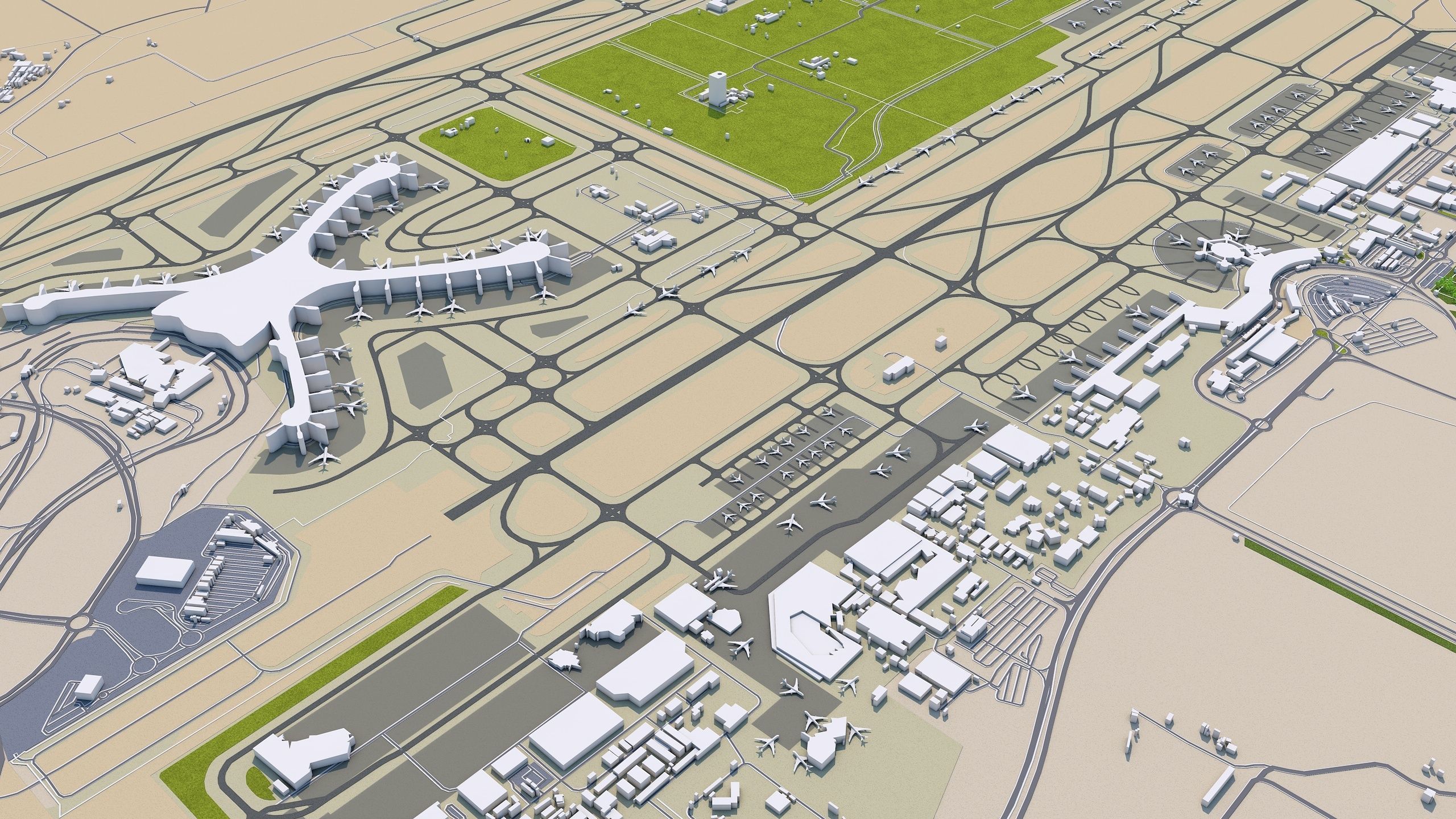 Abu Dhabi city in UAE Low-poly 3D model_9