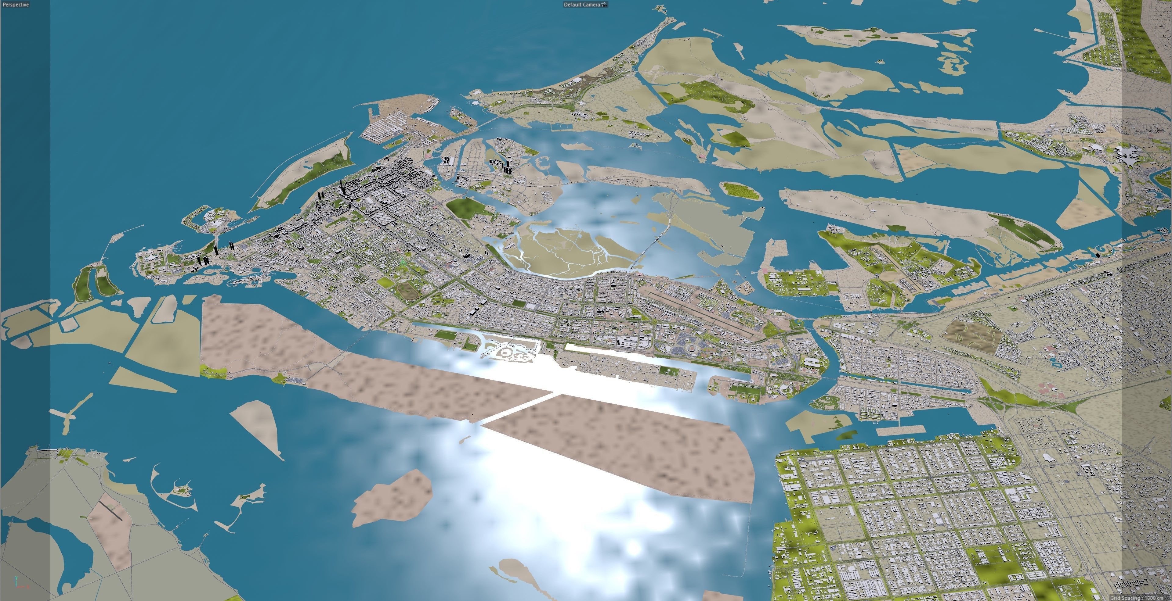 Abu Dhabi city in UAE Low-poly 3D model_16