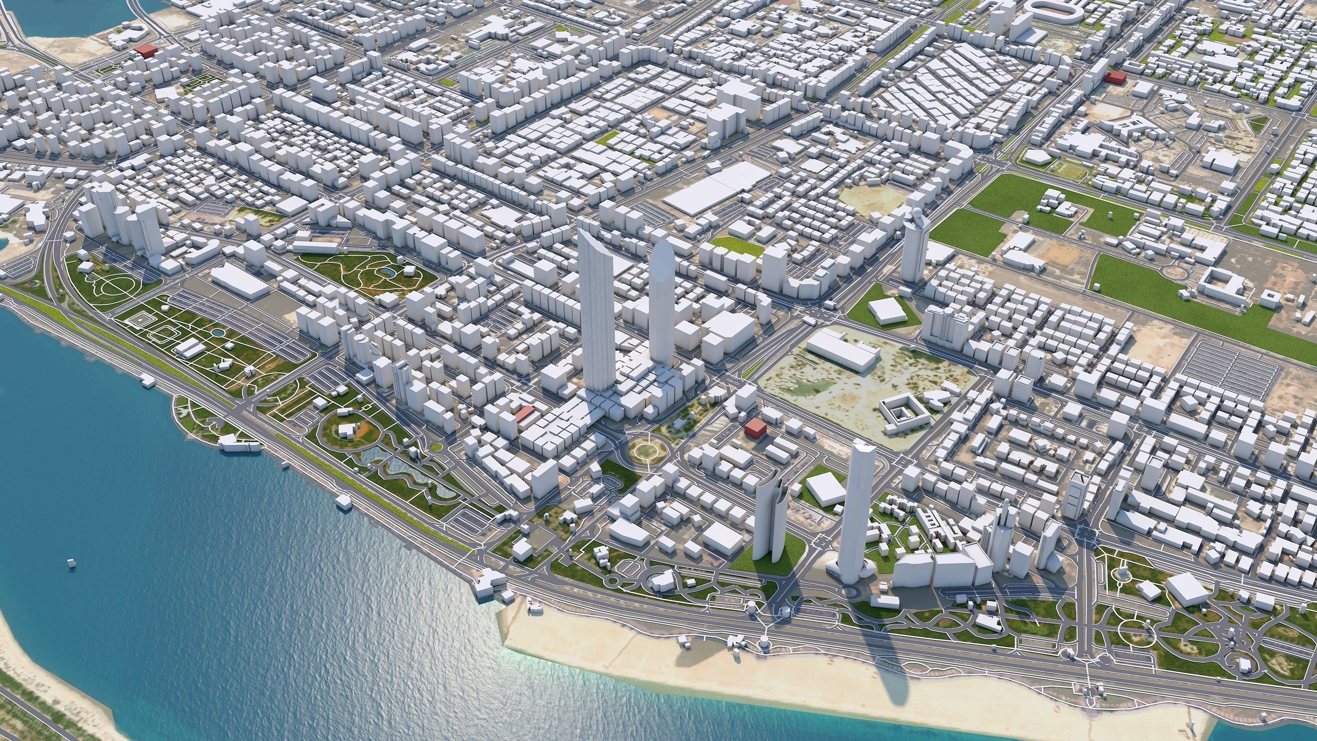 Abu Dhabi city in UAE Low-poly 3D model_5