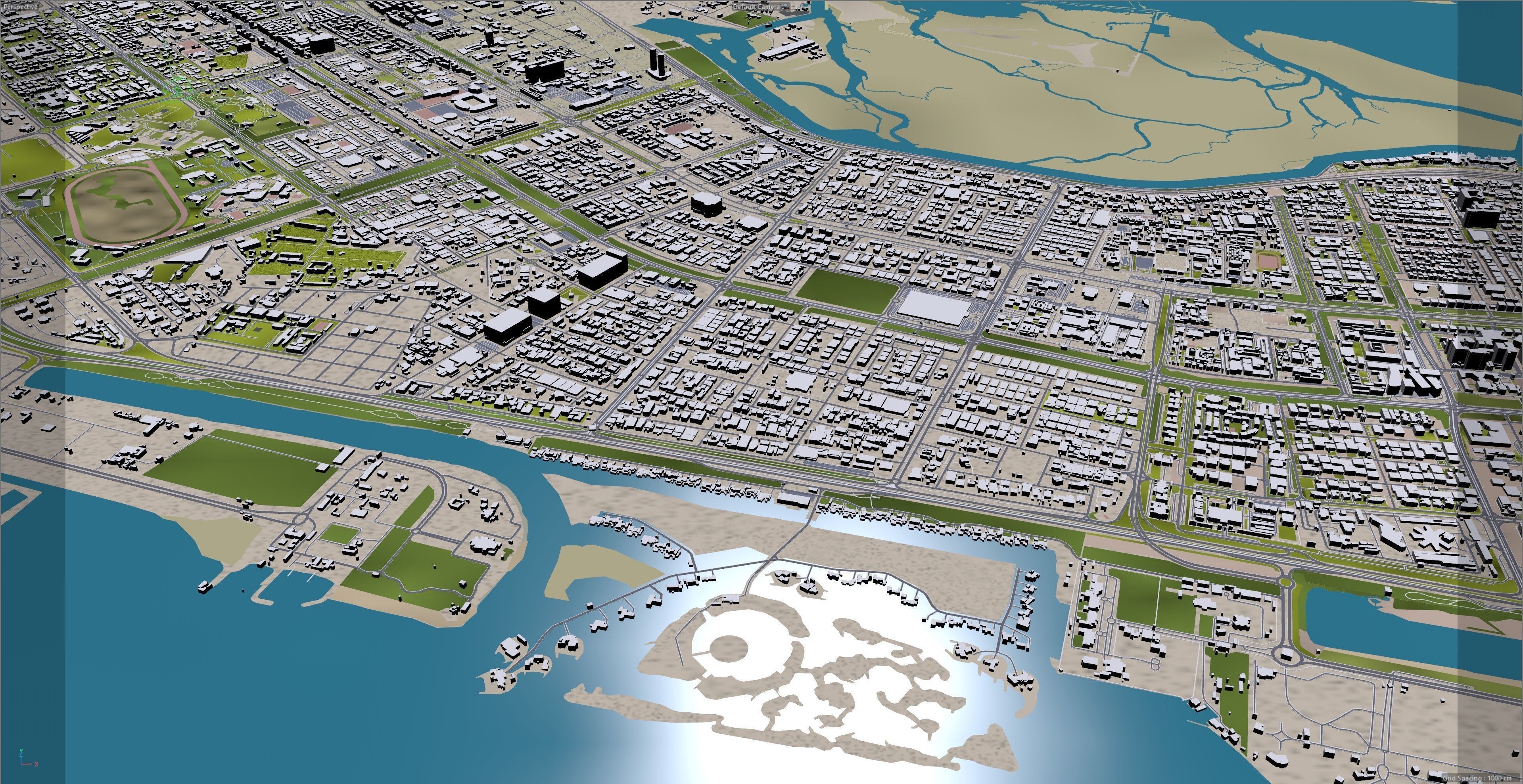 Abu Dhabi city in UAE Low-poly 3D model_19