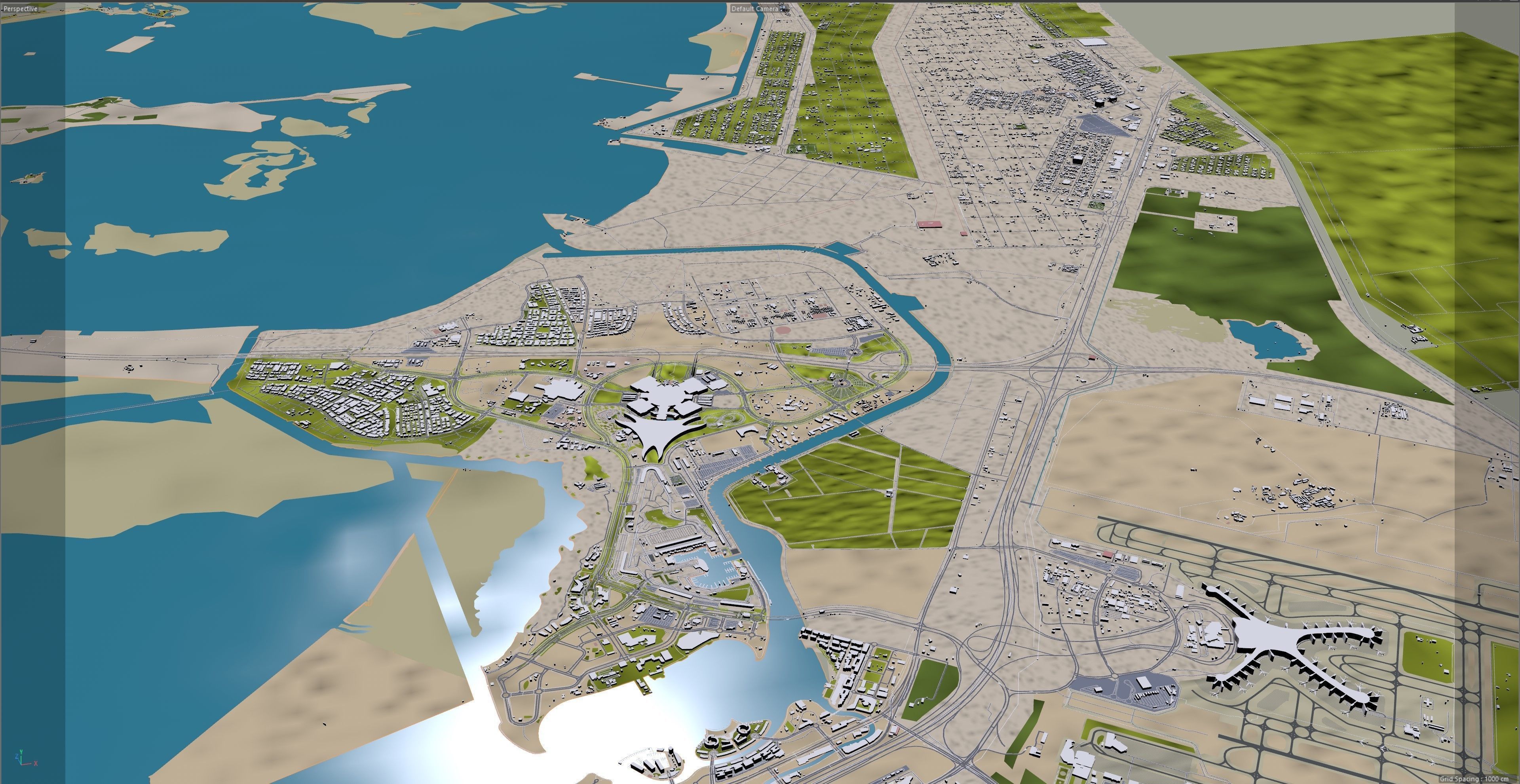 Abu Dhabi city in UAE Low-poly 3D model_20
