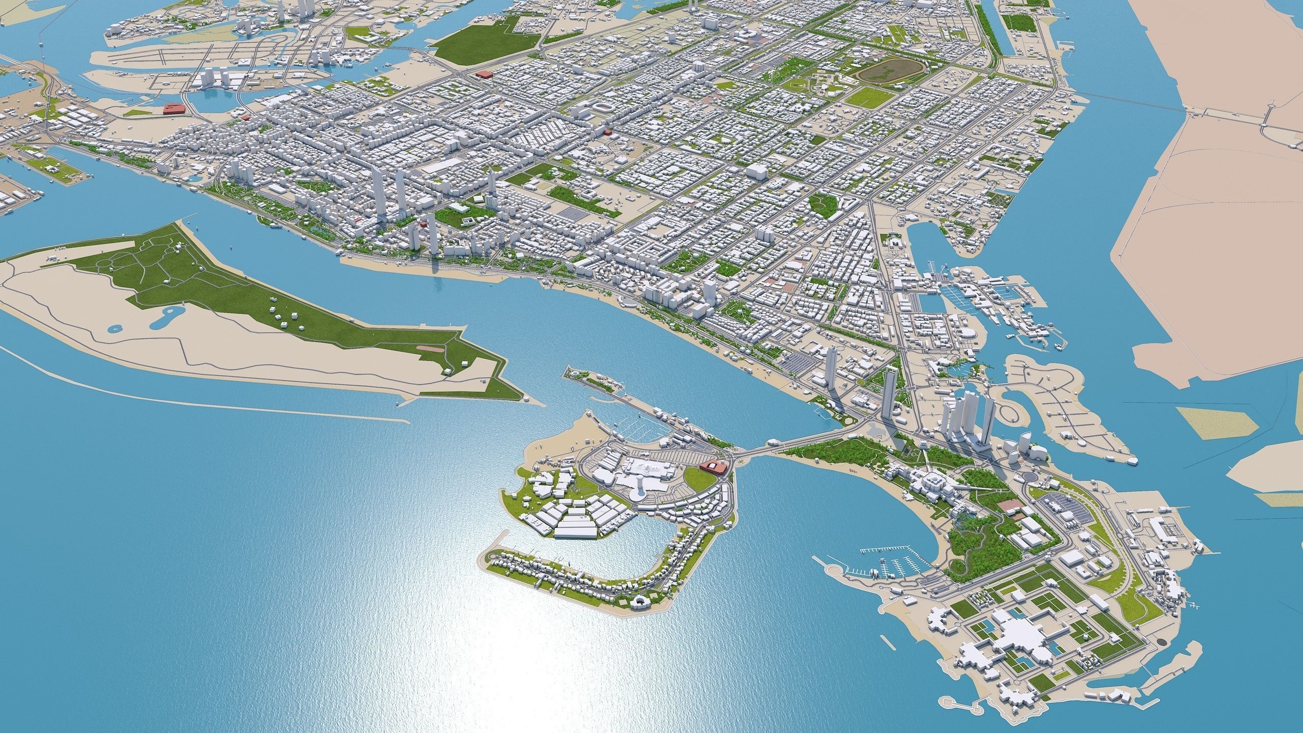 Abu Dhabi city in UAE Low-poly 3D model_13