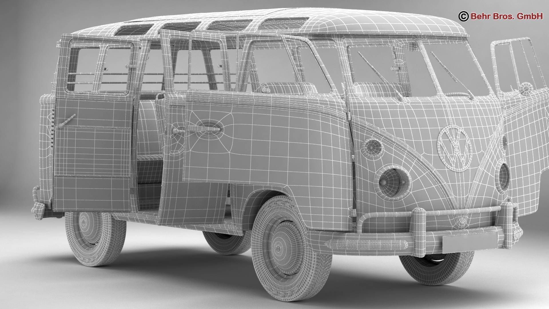 Volkswagen Type 2 Samba 1963 3D model_19