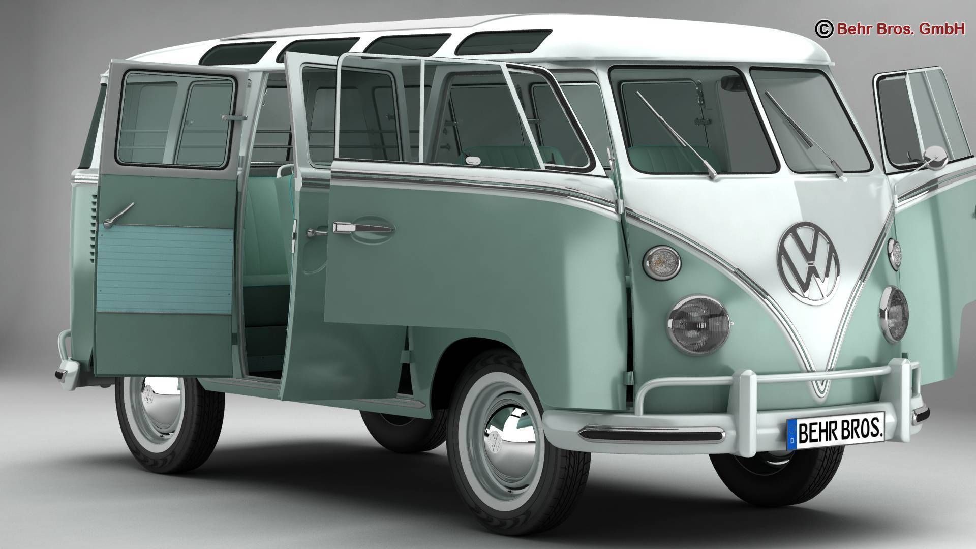Volkswagen Type 2 Samba 1963 3D model_3