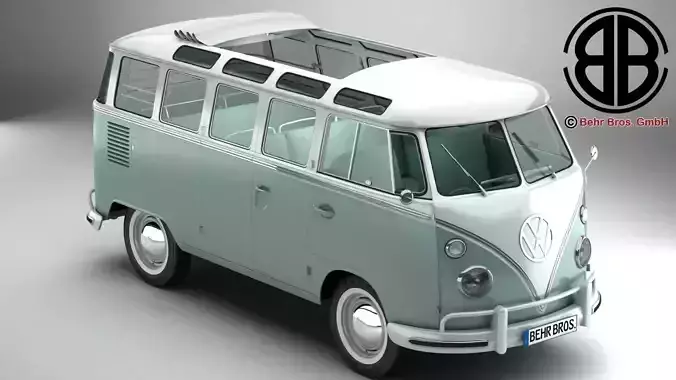 Volkswagen Type 2 Samba 1963 3D model