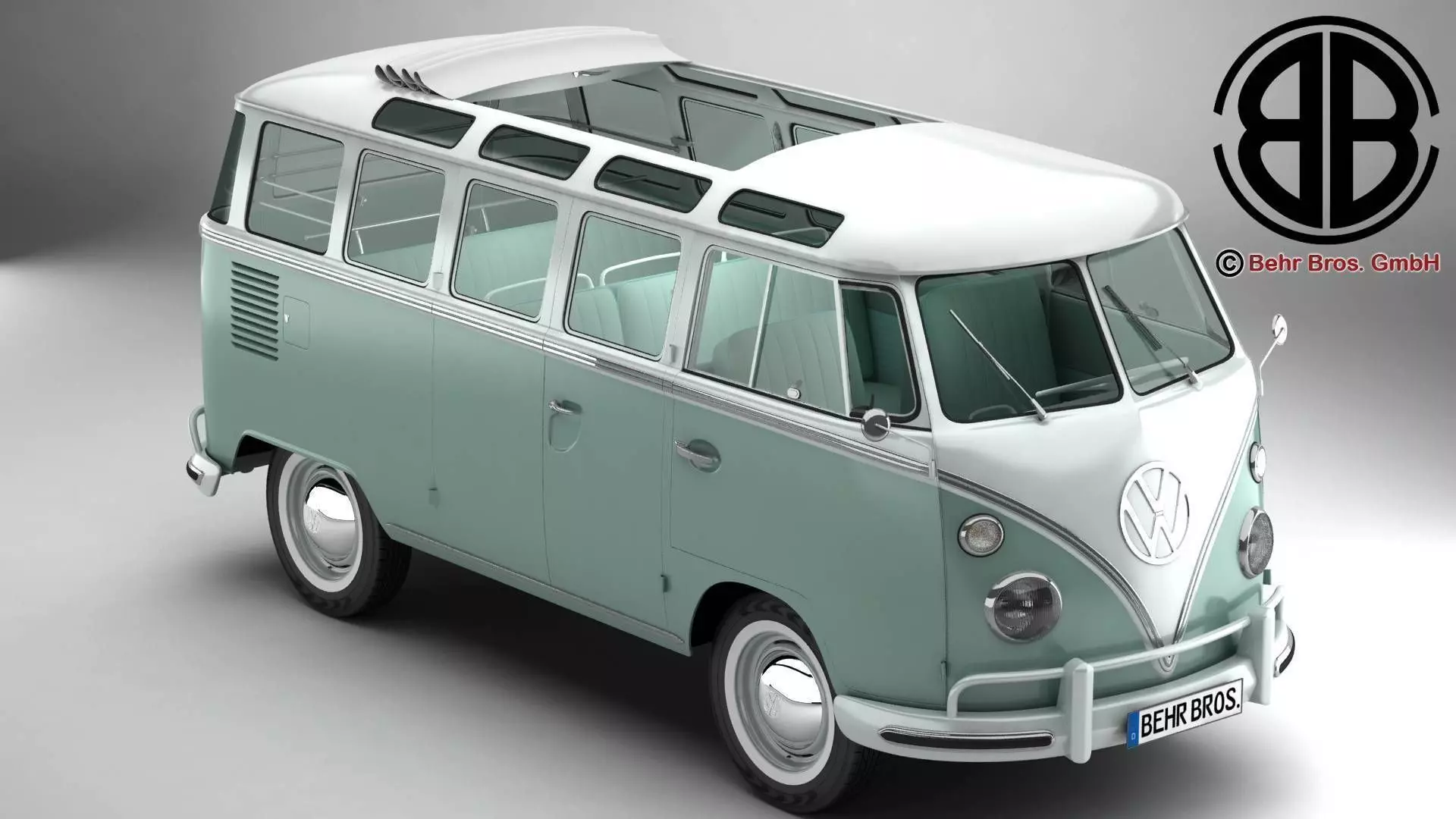 Volkswagen Type 2 Samba 1963 3D model_0