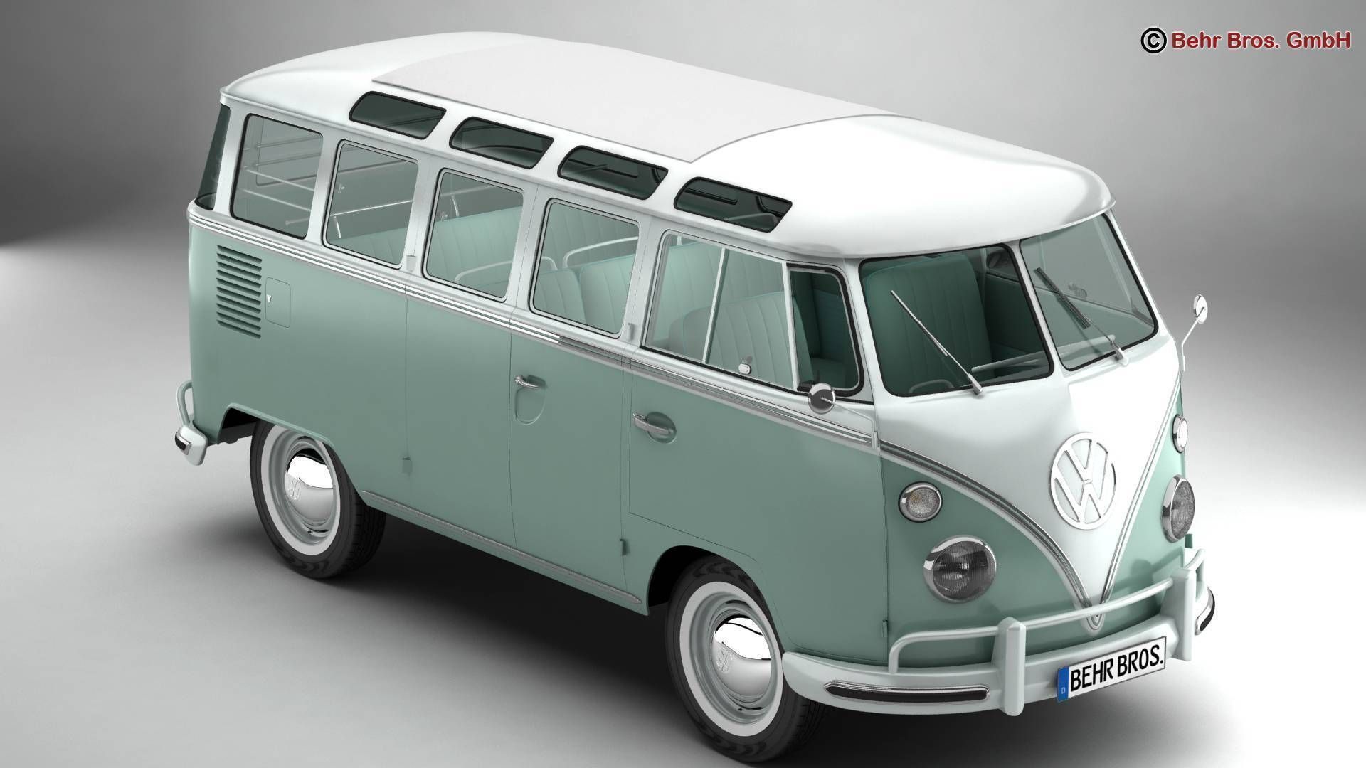 Volkswagen Type 2 Samba 1963 3D model_1