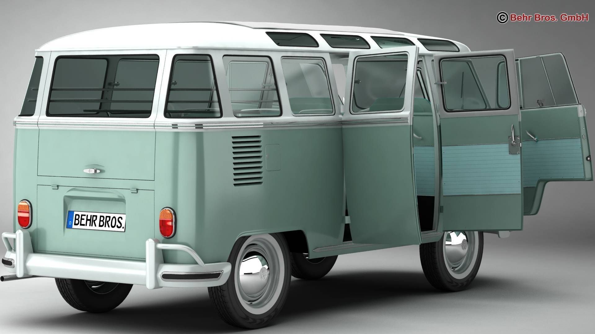 Volkswagen Type 2 Samba 1963 3D model_5
