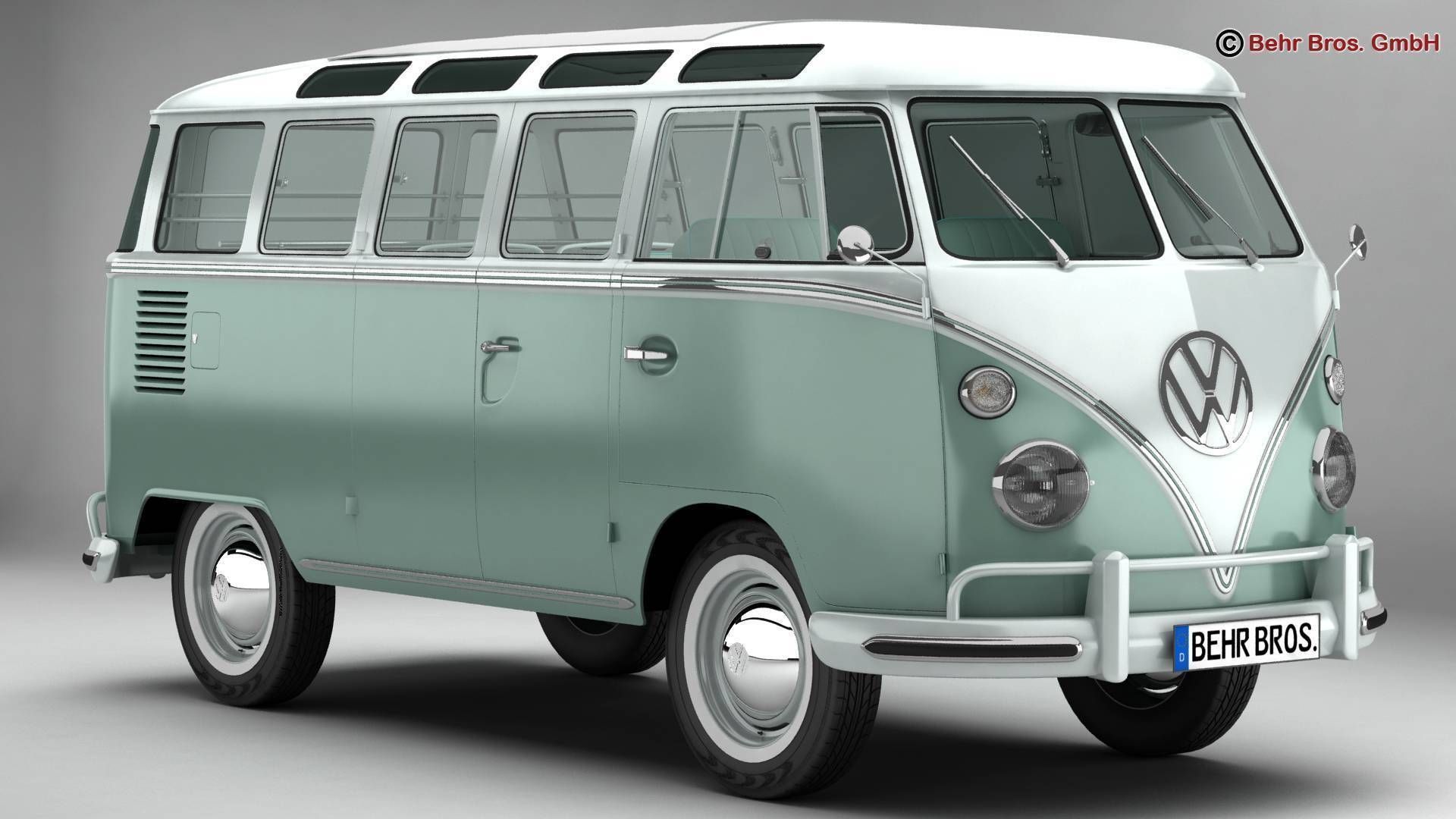 Volkswagen Type 2 Samba 1963 3D model_2