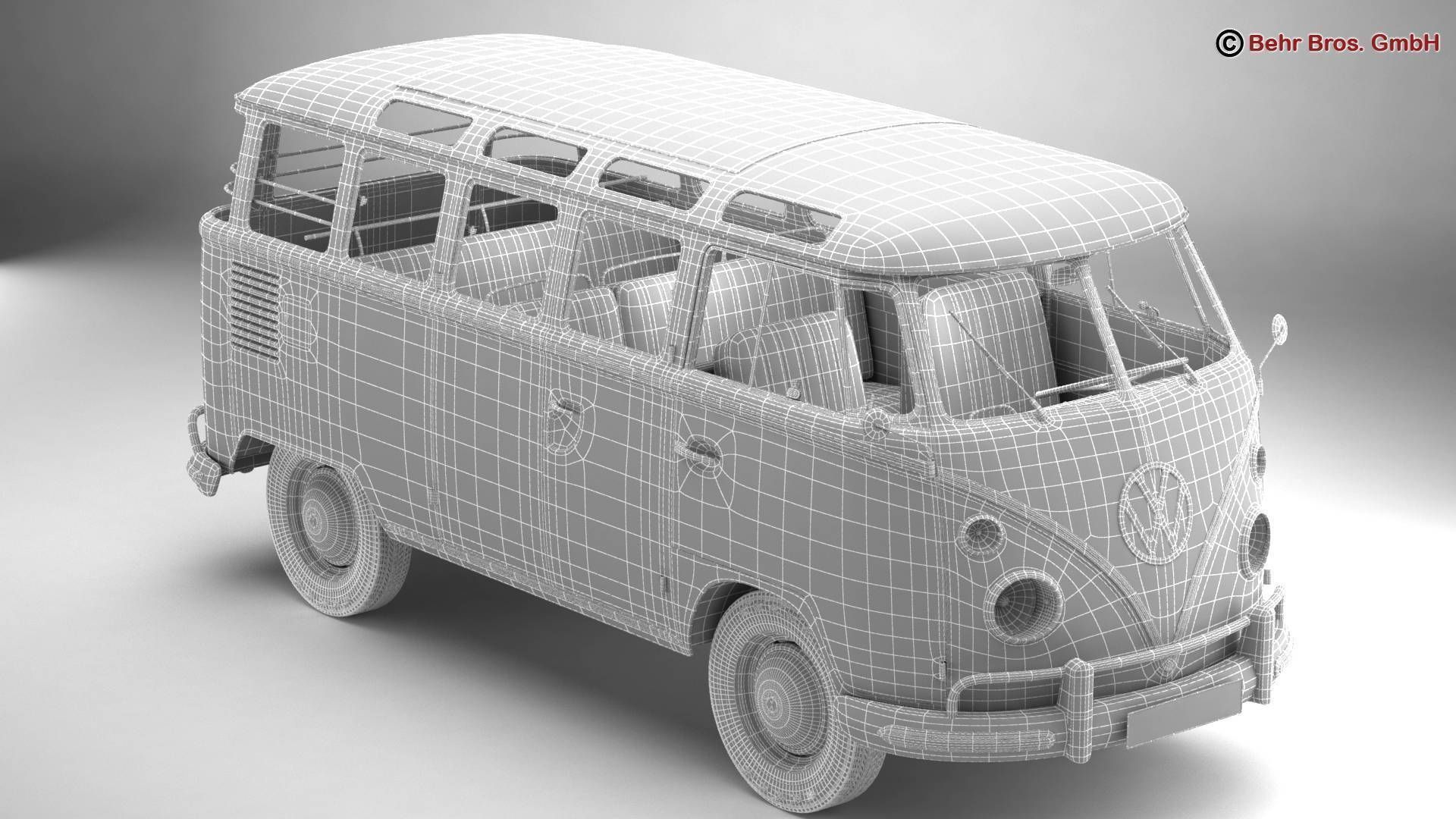 Volkswagen Type 2 Samba 1963 3D model_17