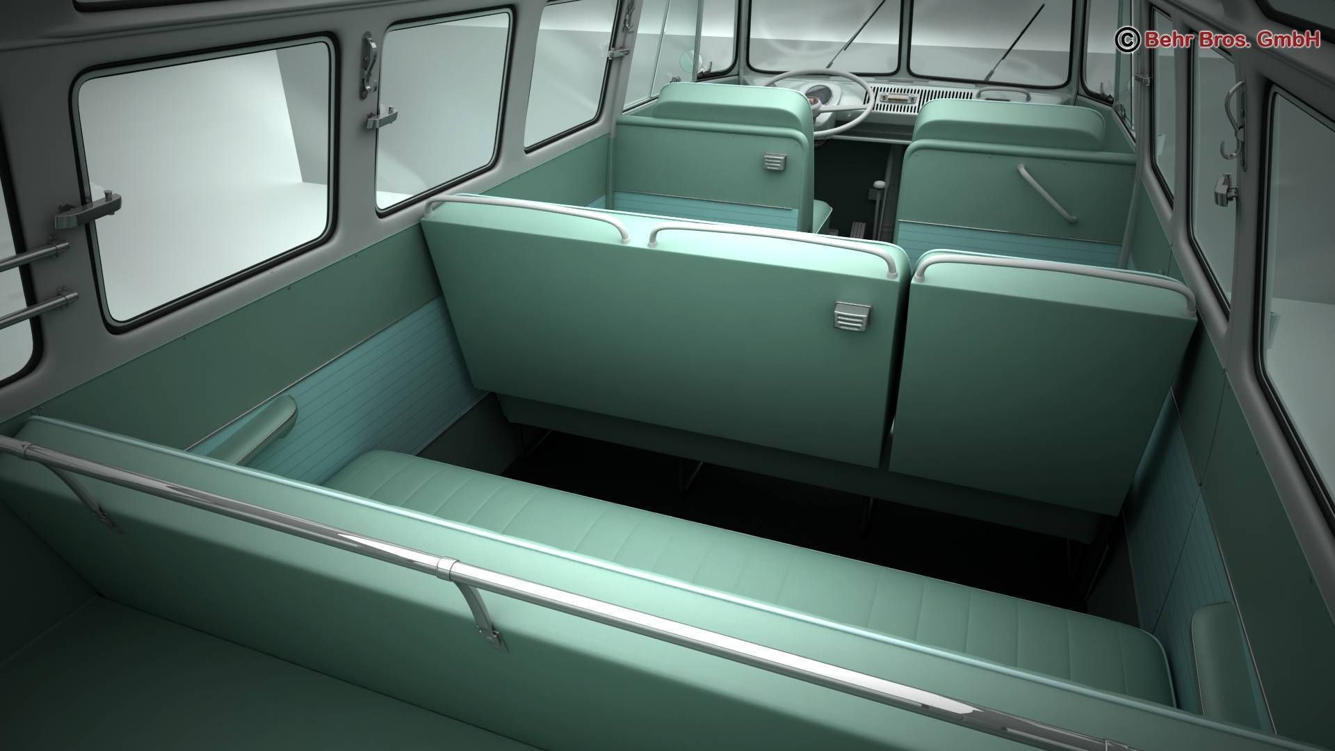 Volkswagen Type 2 Samba 1963 3D model_16