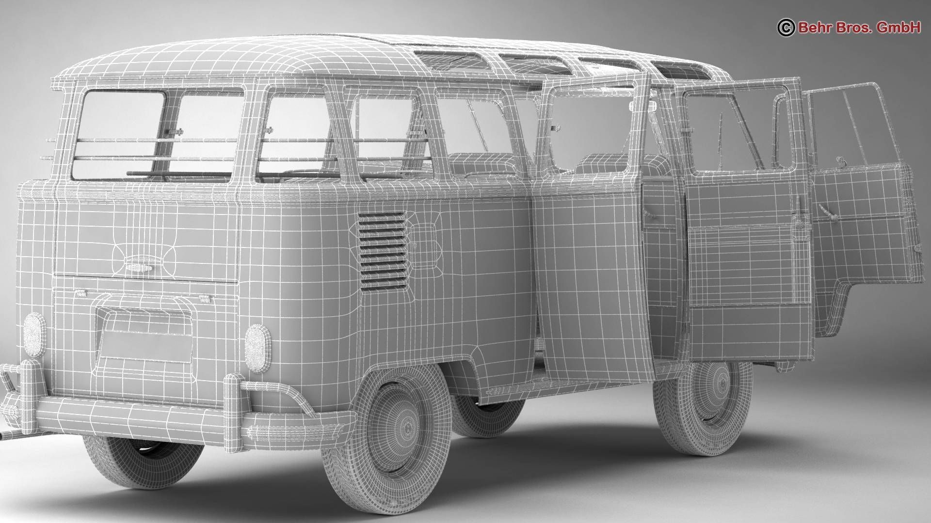 Volkswagen Type 2 Samba 1963 3D model_21