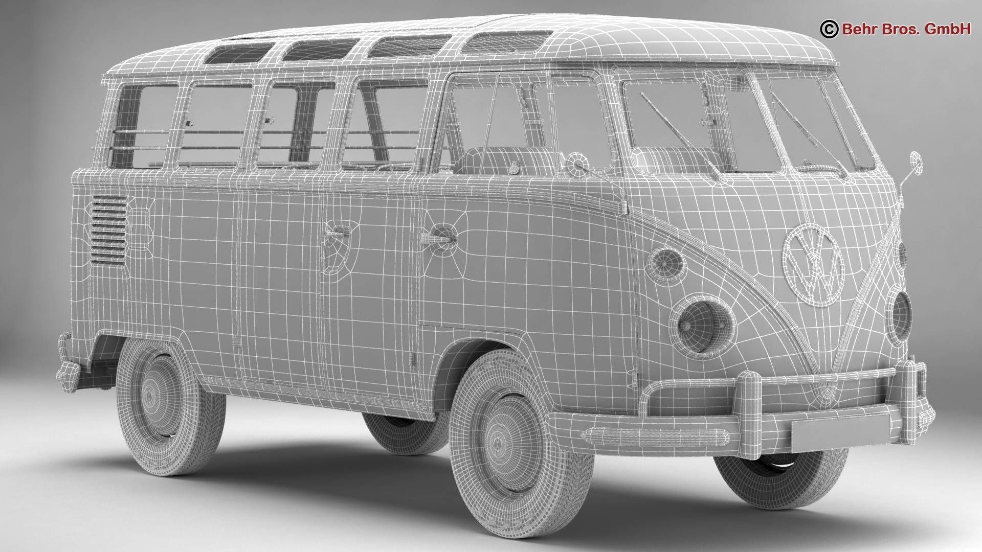 Volkswagen Type 2 Samba 1963 3D model_18
