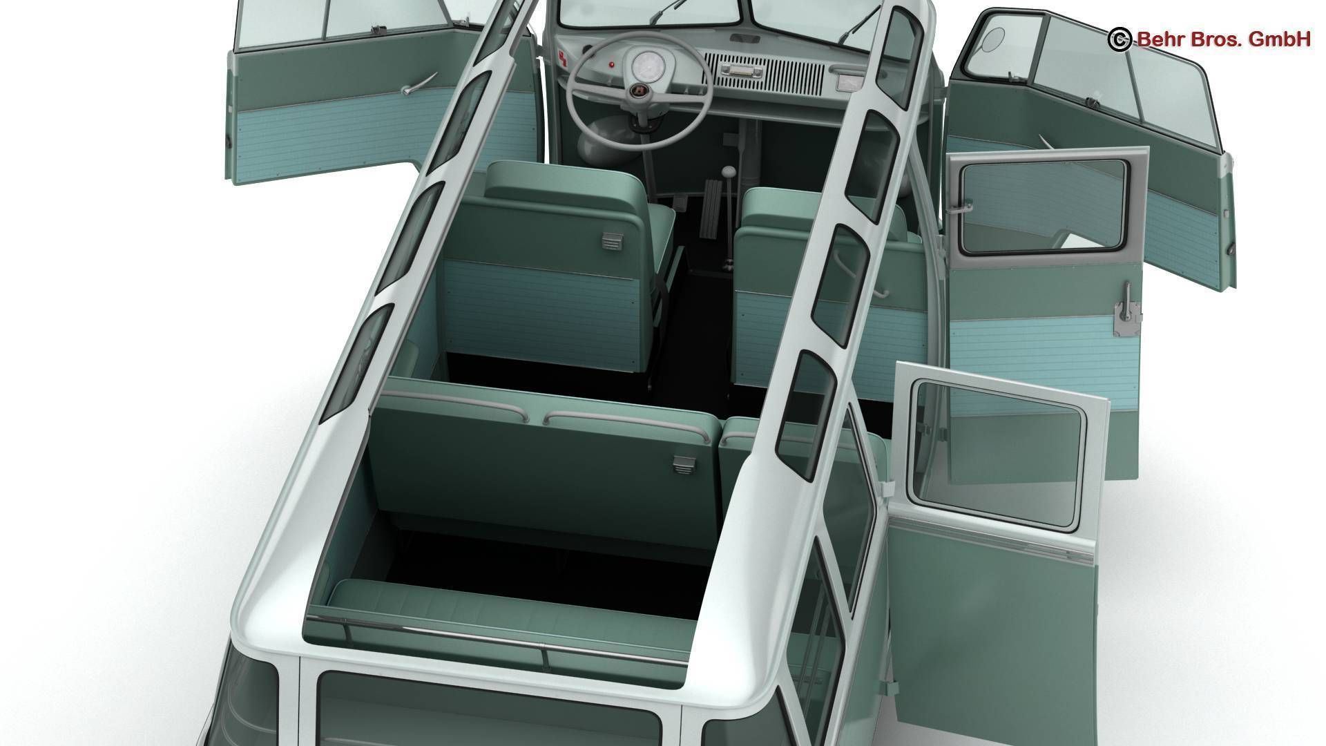 Volkswagen Type 2 Samba 1963 3D model_13