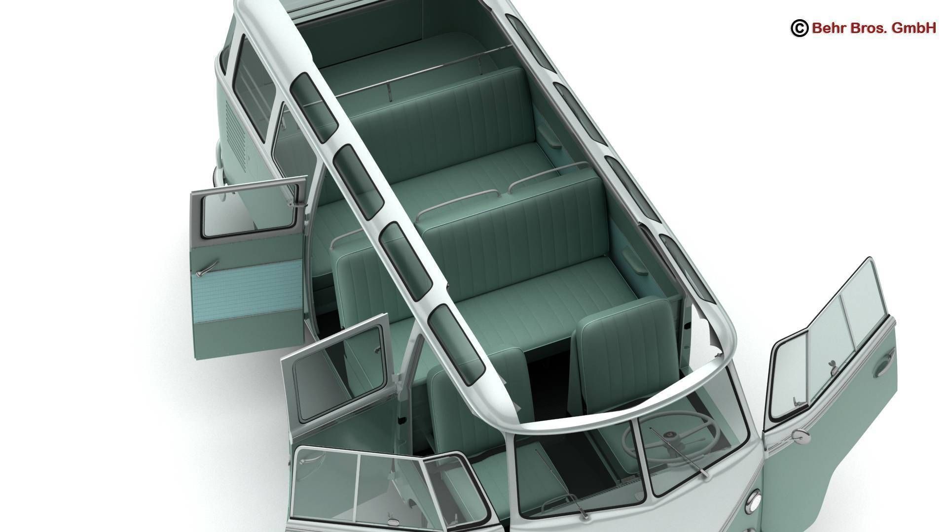 Volkswagen Type 2 Samba 1963 3D model_12