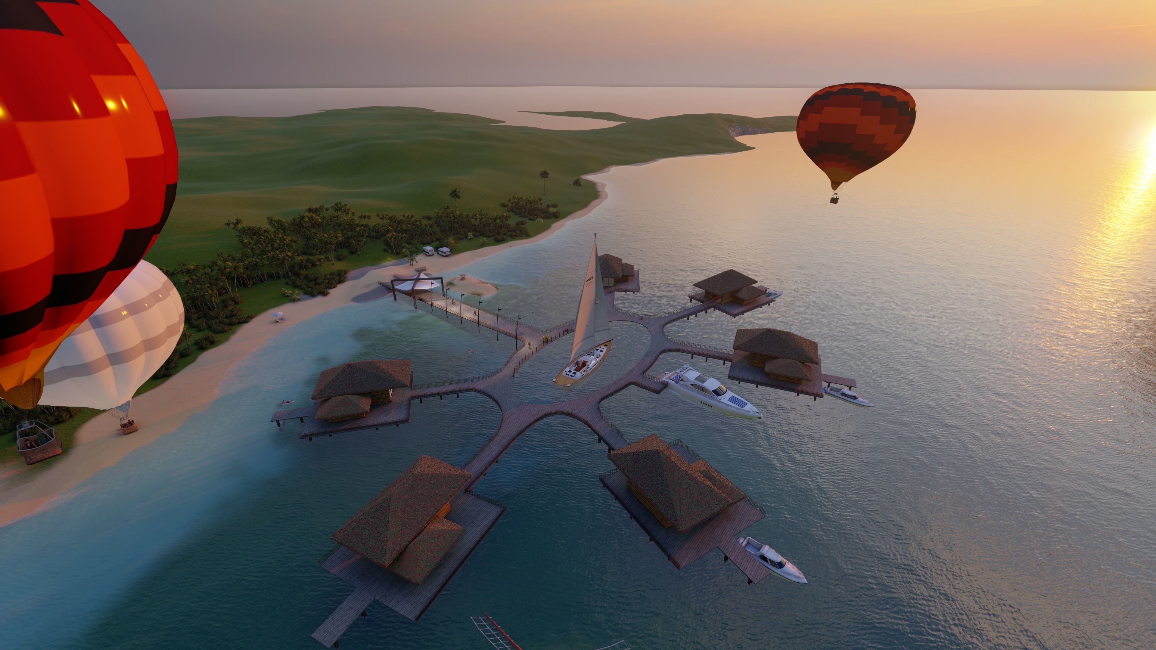 Beach resort designed in Revit 2021 and lumion 10 3D model_2