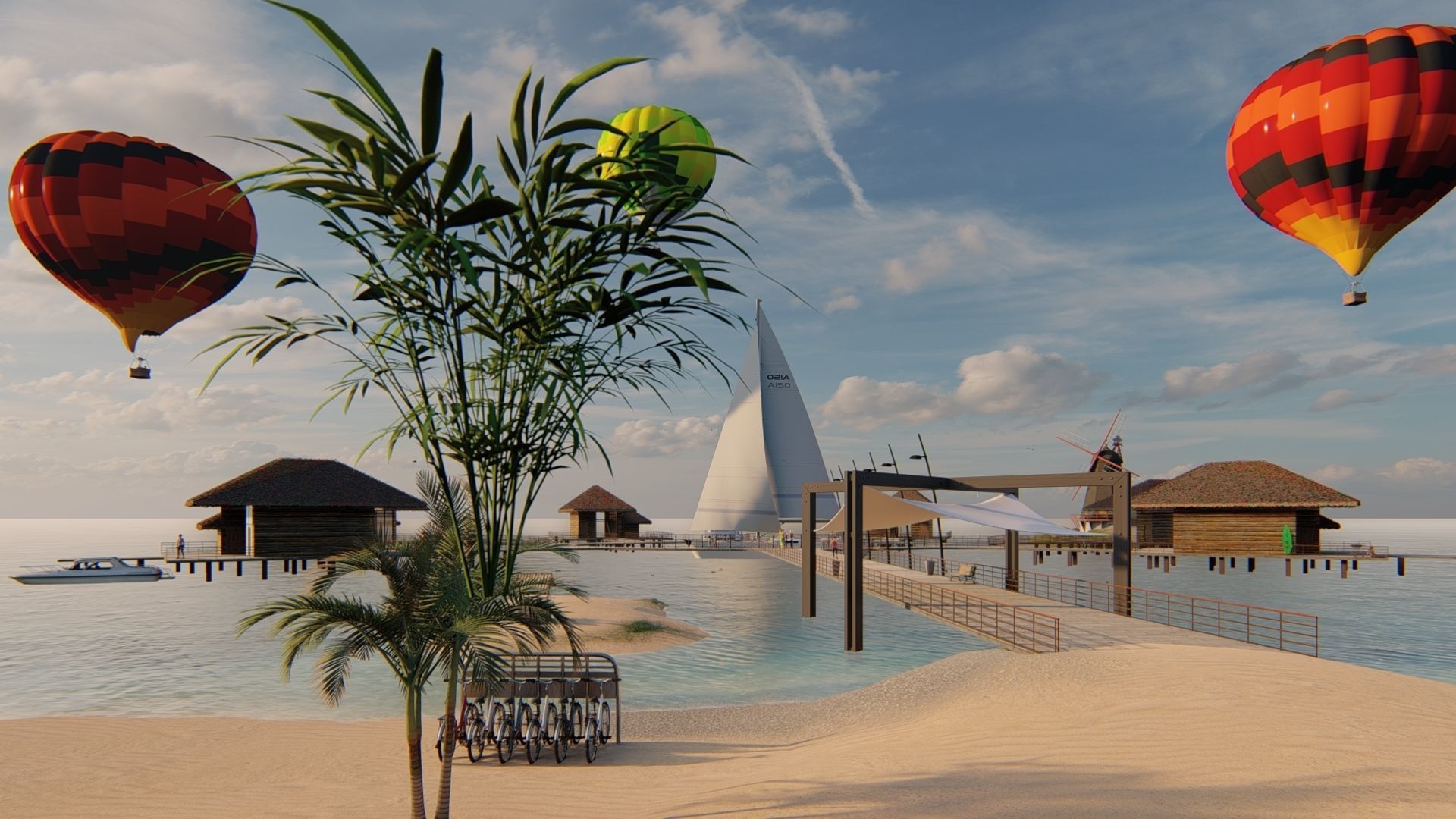 Beach resort designed in Revit 2021 and lumion 10 3D model_3