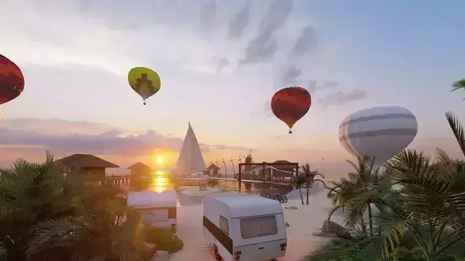 Beach resort designed in Revit 2021 and lumion 10