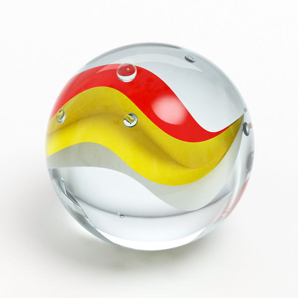 Marbles glass ball with flag of spain 3D model_2