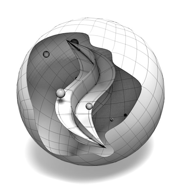 Marbles glass ball with flag of spain 3D model_4