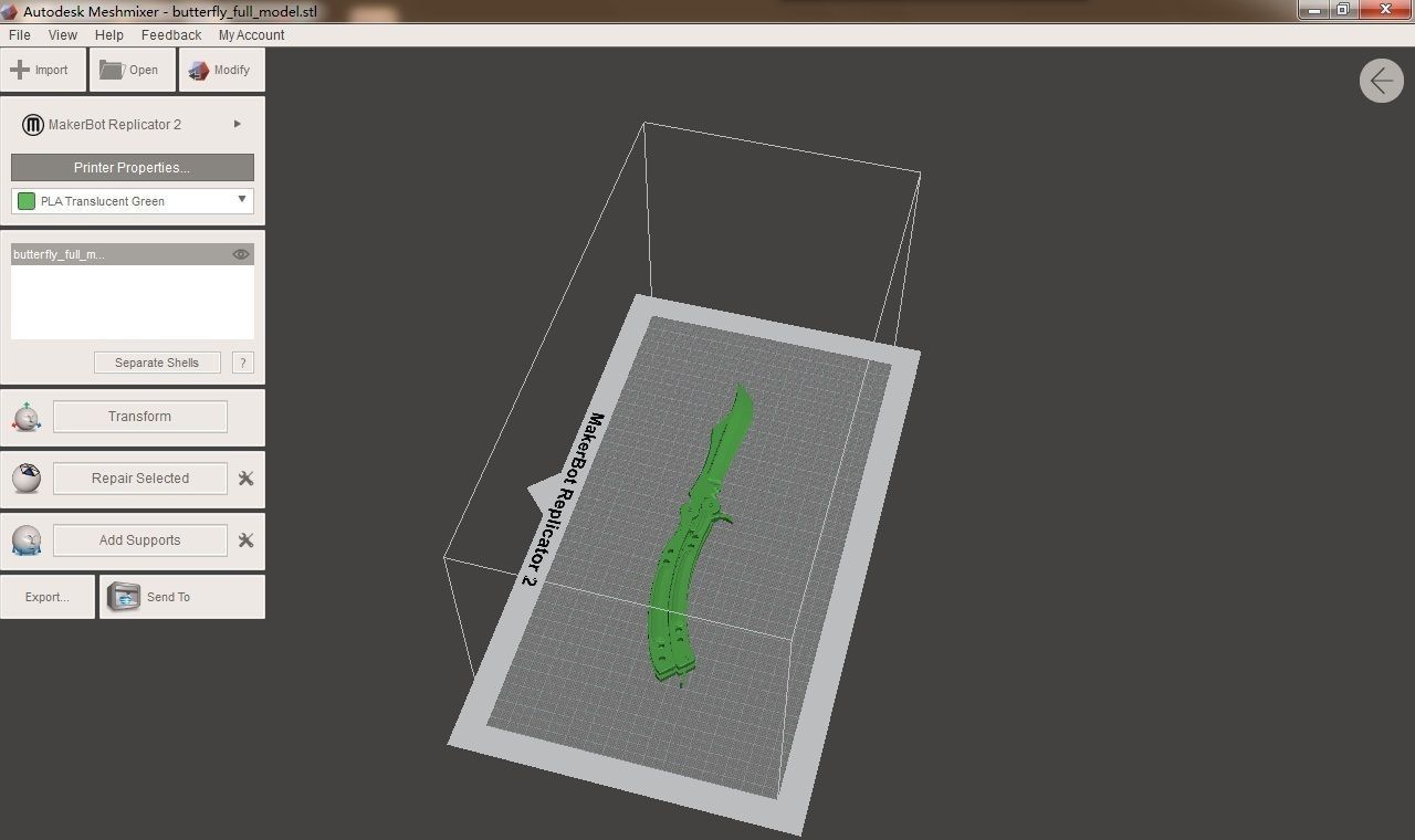 butterfly knife 3d 3D print model_2