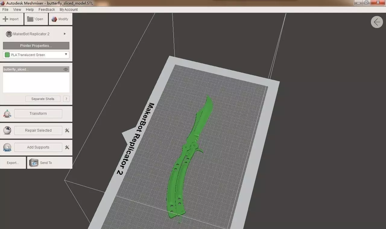 butterfly knife 3d 3D print model_0