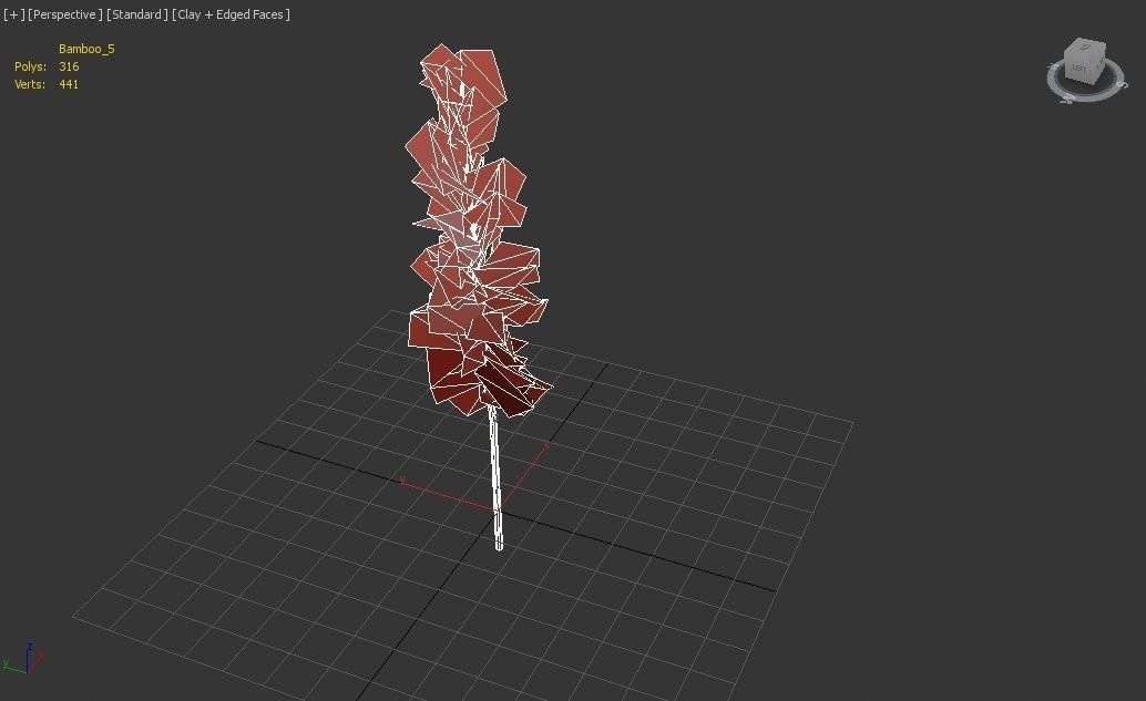 Bamboo plant hanging from ceiling Low-poly 3D model_5