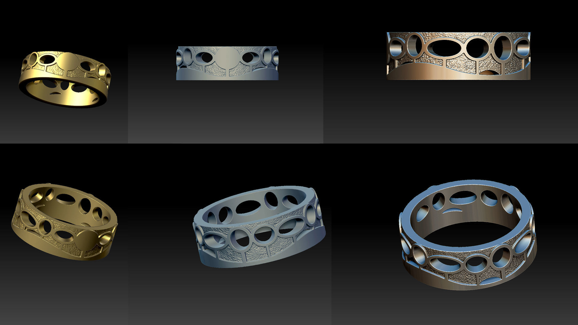 Ring with holes 3D model 3D print model_4