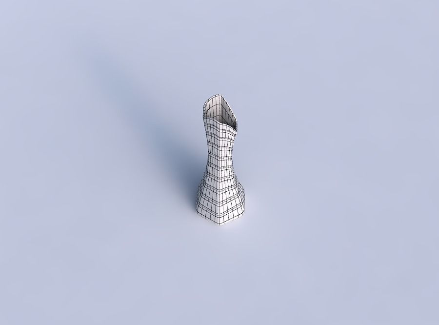 Vase squeezed and bent hexagon 2 with smooth horizontal dents 3D print model_6